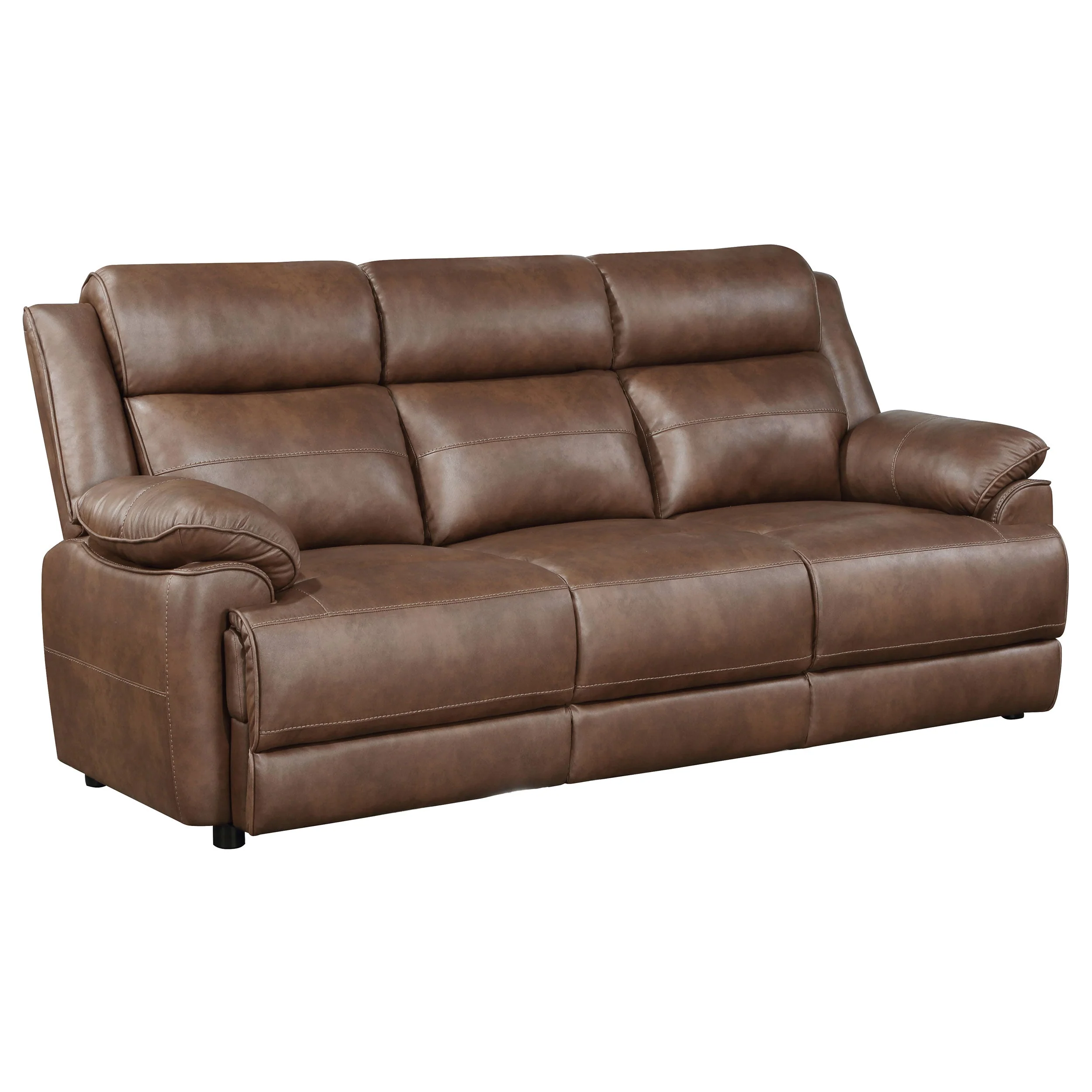 Ellington Upholstered Padded Arm Sofa Set Dark Brown - Image 8