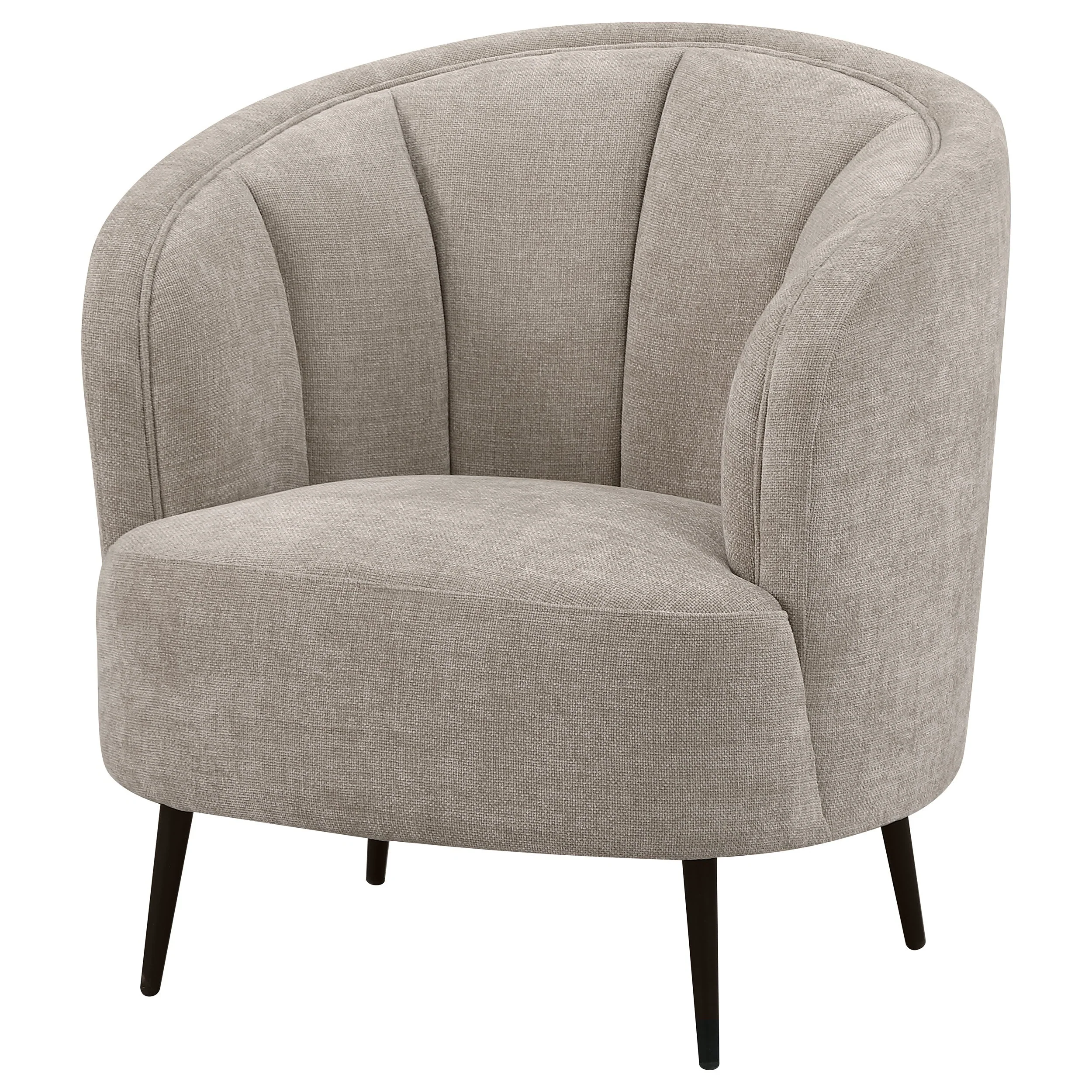 Ellorie Upholstered Channel Back Curved Chair Beige - Image 5