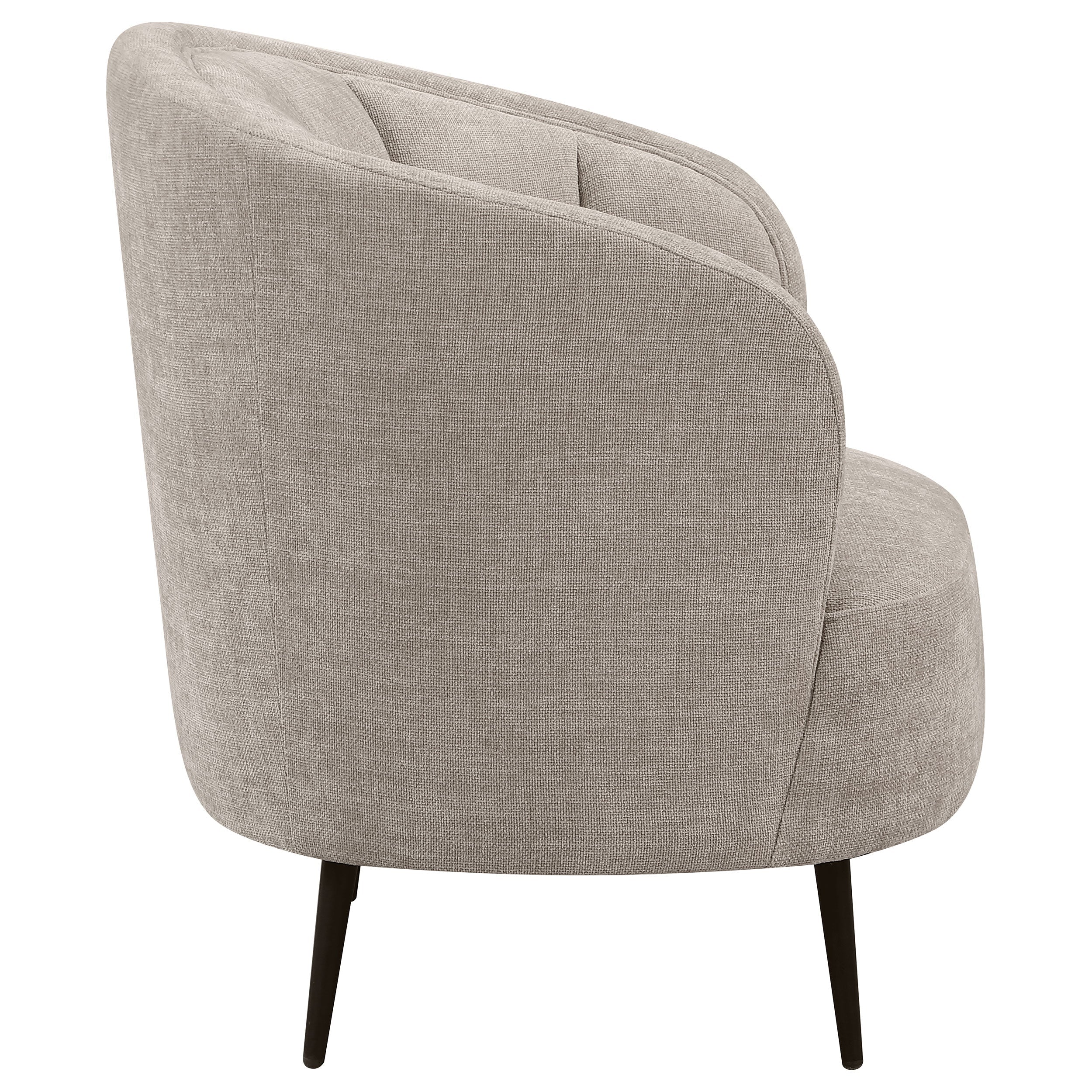 Ellorie Upholstered Channel Back Curved Chair Beige - Image 9