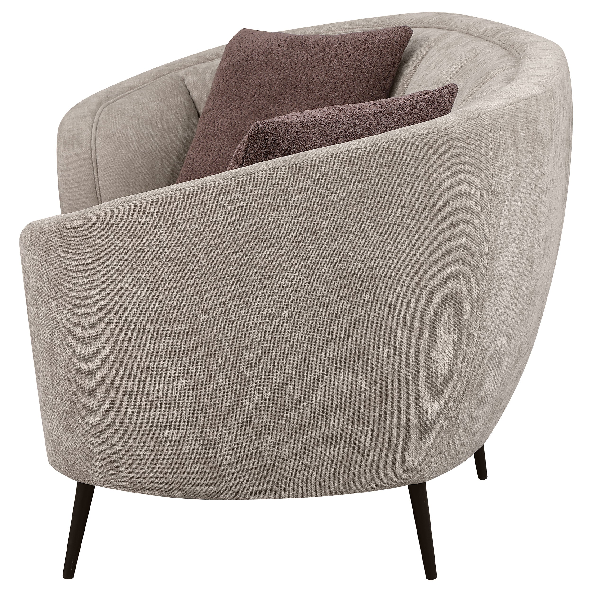 Ellorie Upholstered Channel Back Curved Loveseat Beige - Image 6