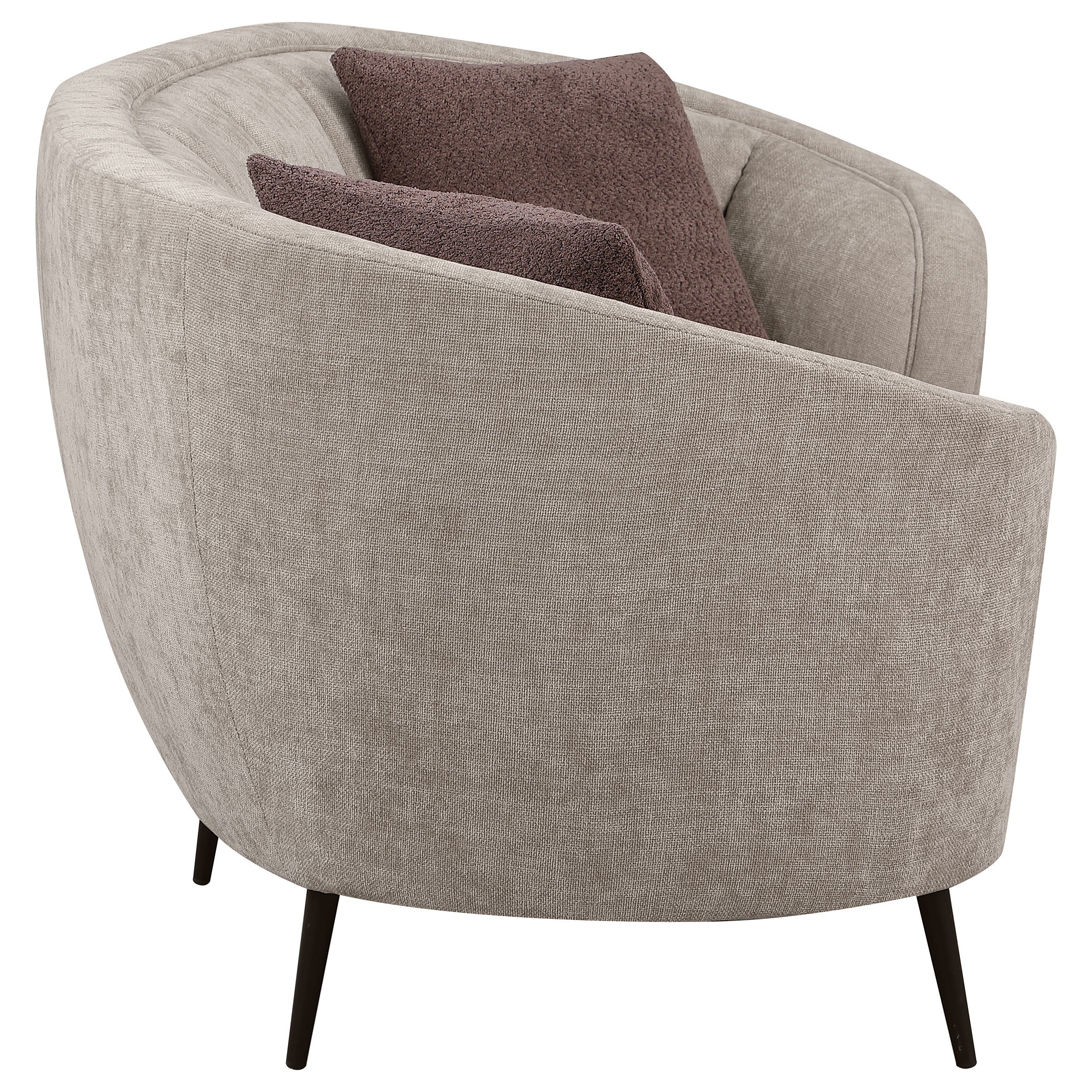 Ellorie Upholstered Channel Back Curved Loveseat Beige - Image 9