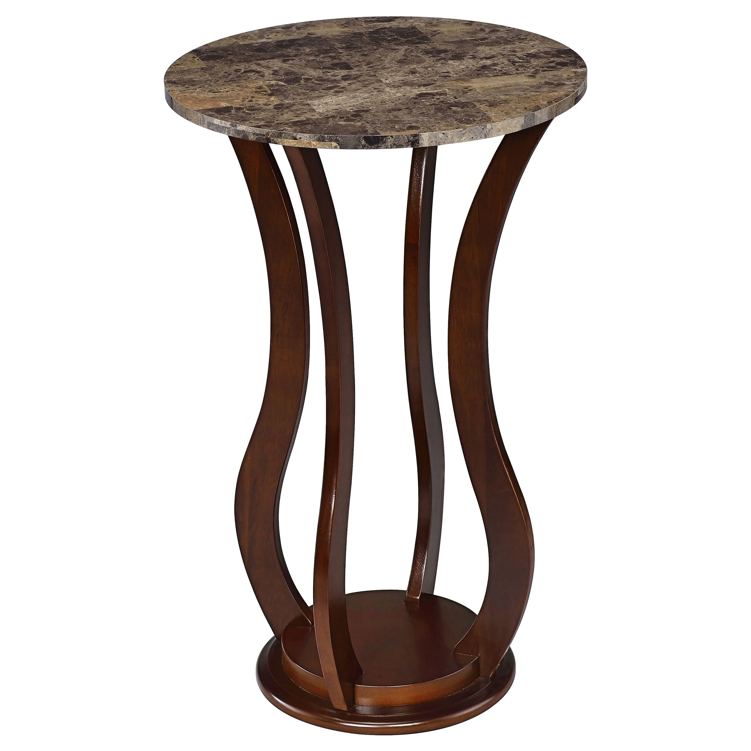 Elton Round Faux Marble Top Plant Stand - Image 3