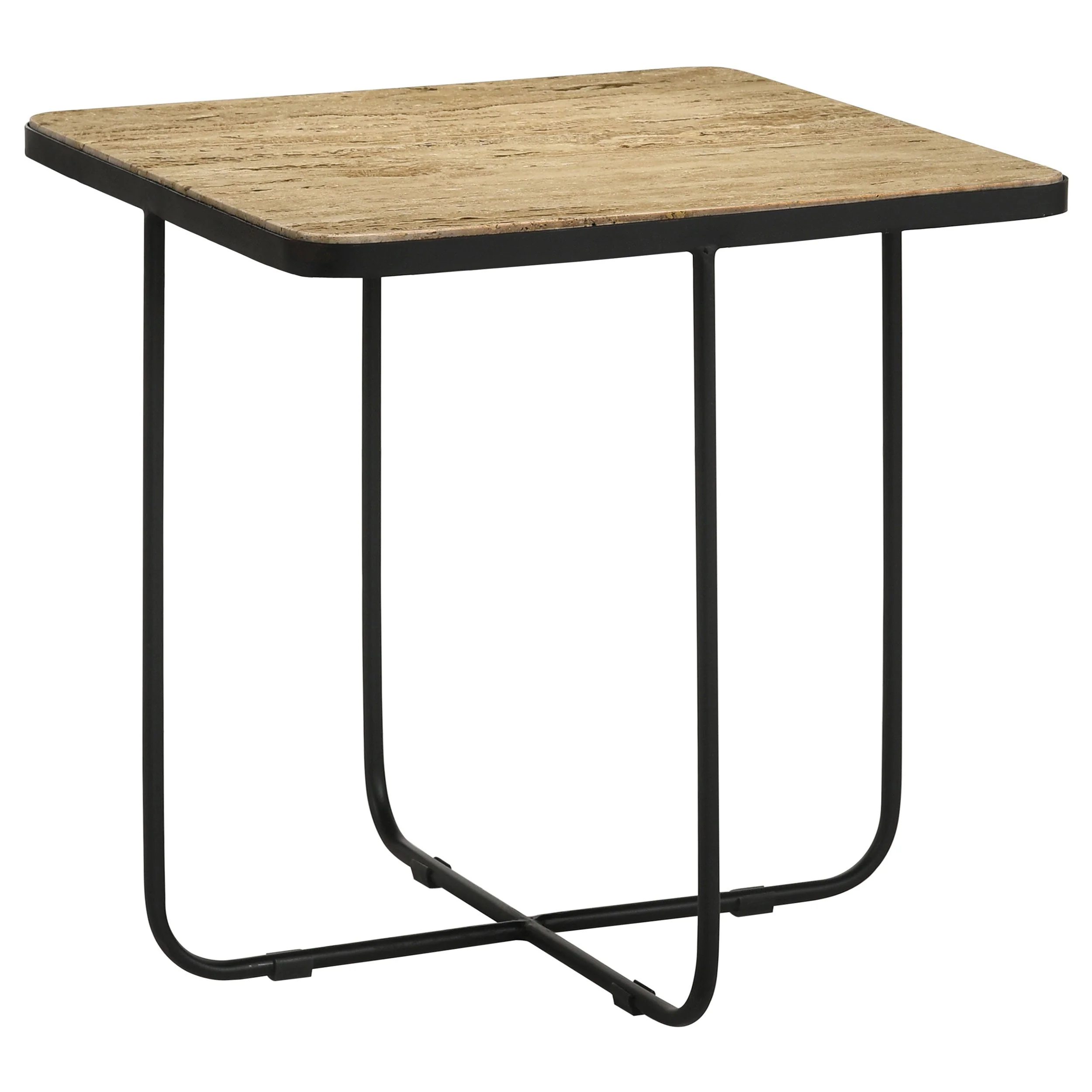 Elyna Square Stone Top Accent Side Table Beige - Image 2
