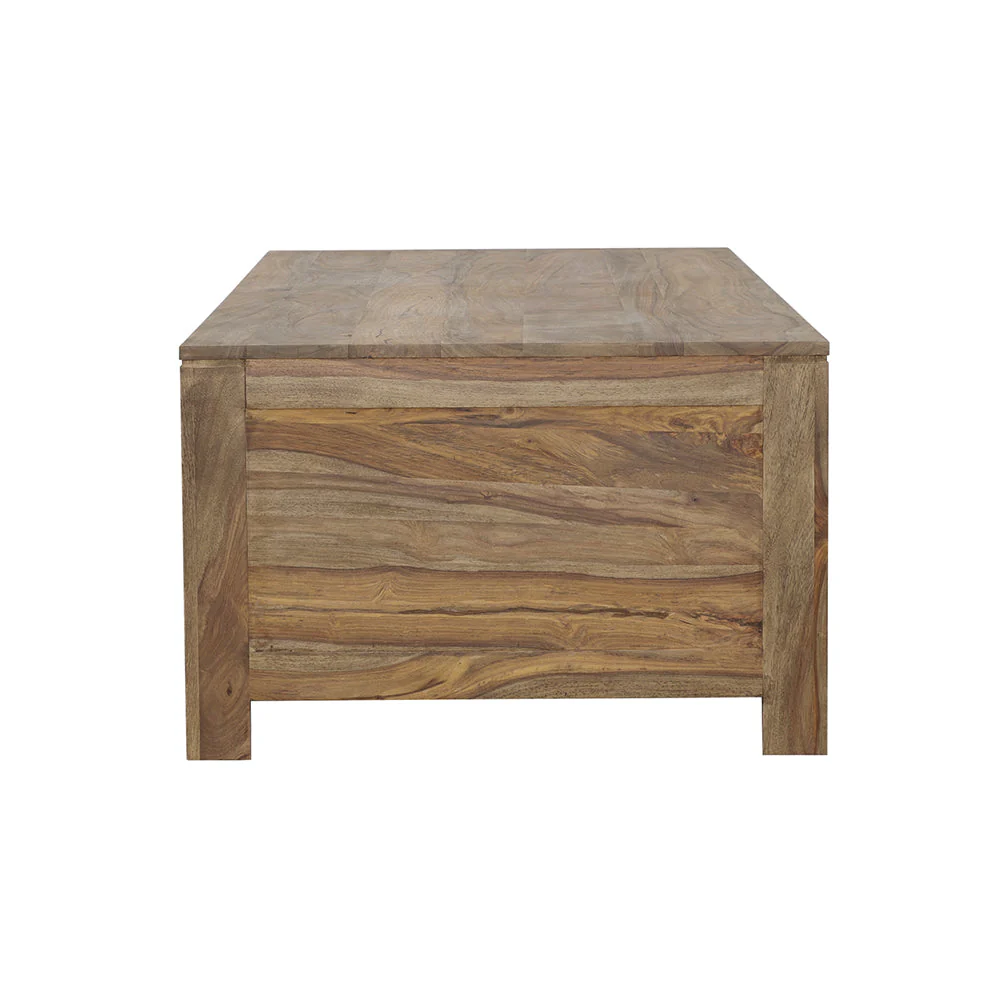 Esther 6-drawer Solid Wood Coffee Table Natural Sheesham - Image 6