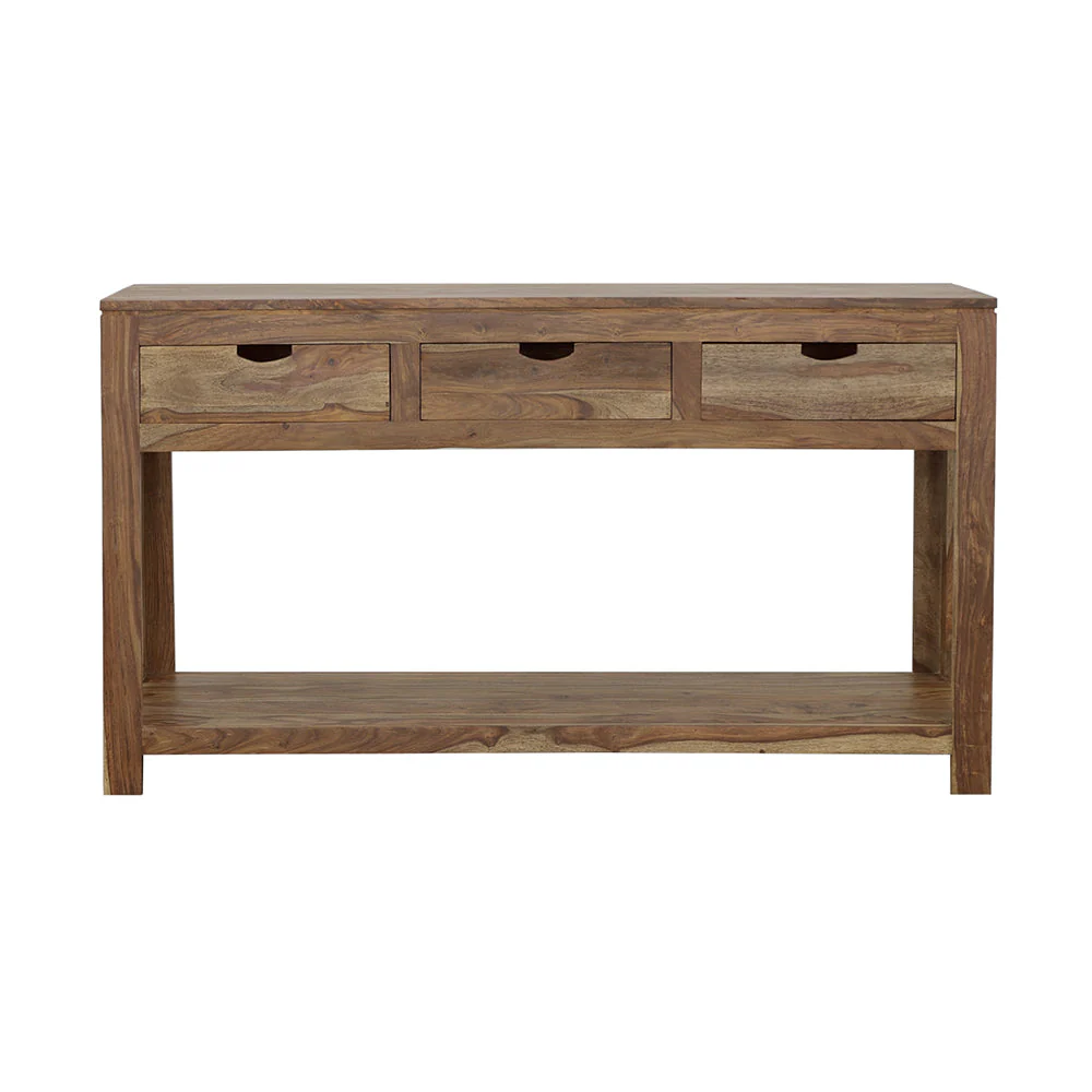Esther 3-drawer Wood Console Table Natural Sheesham - Image 3