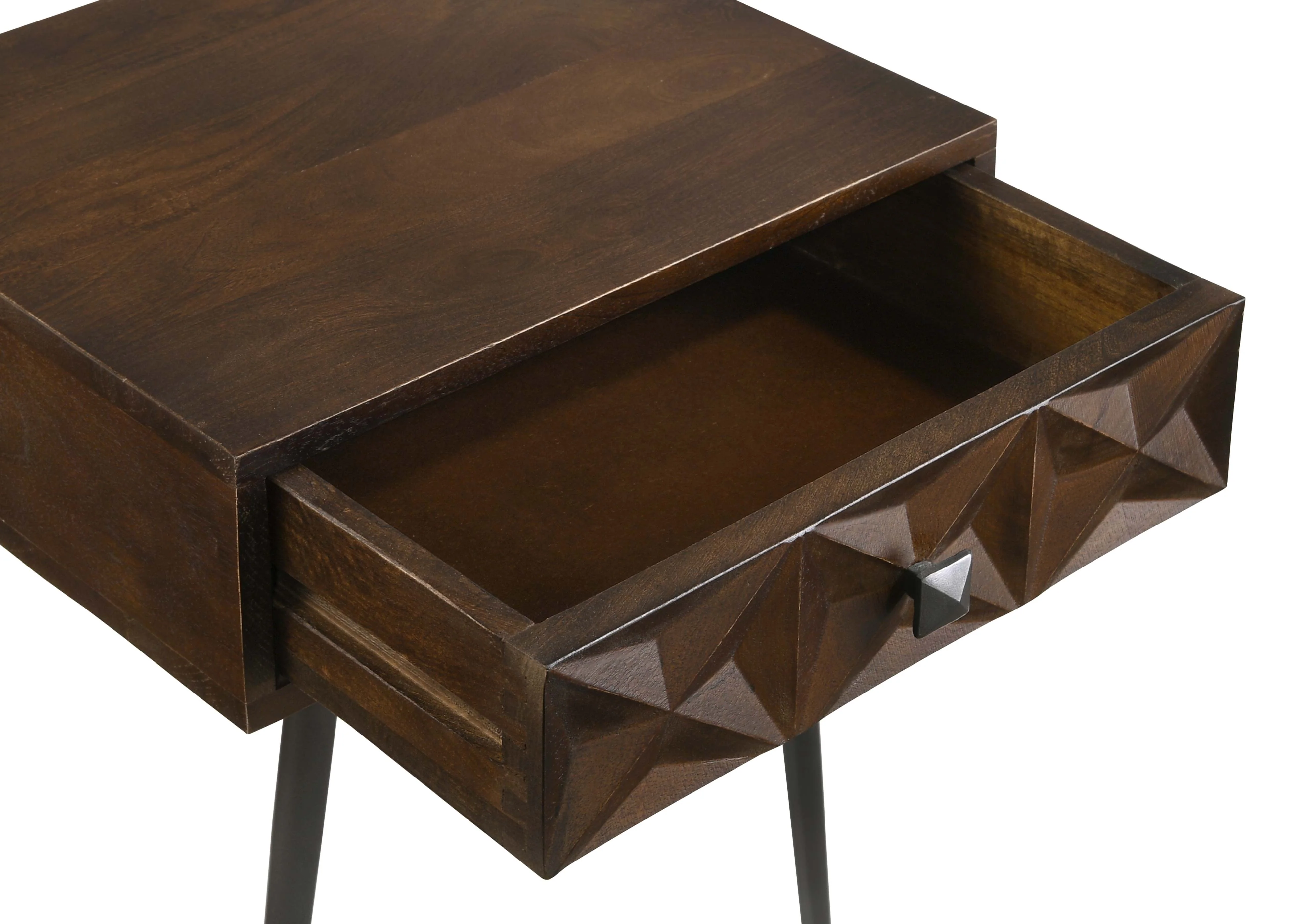 Ezra 1-drawer Rectangular Accent Side Table Coffee Brown - Image 10