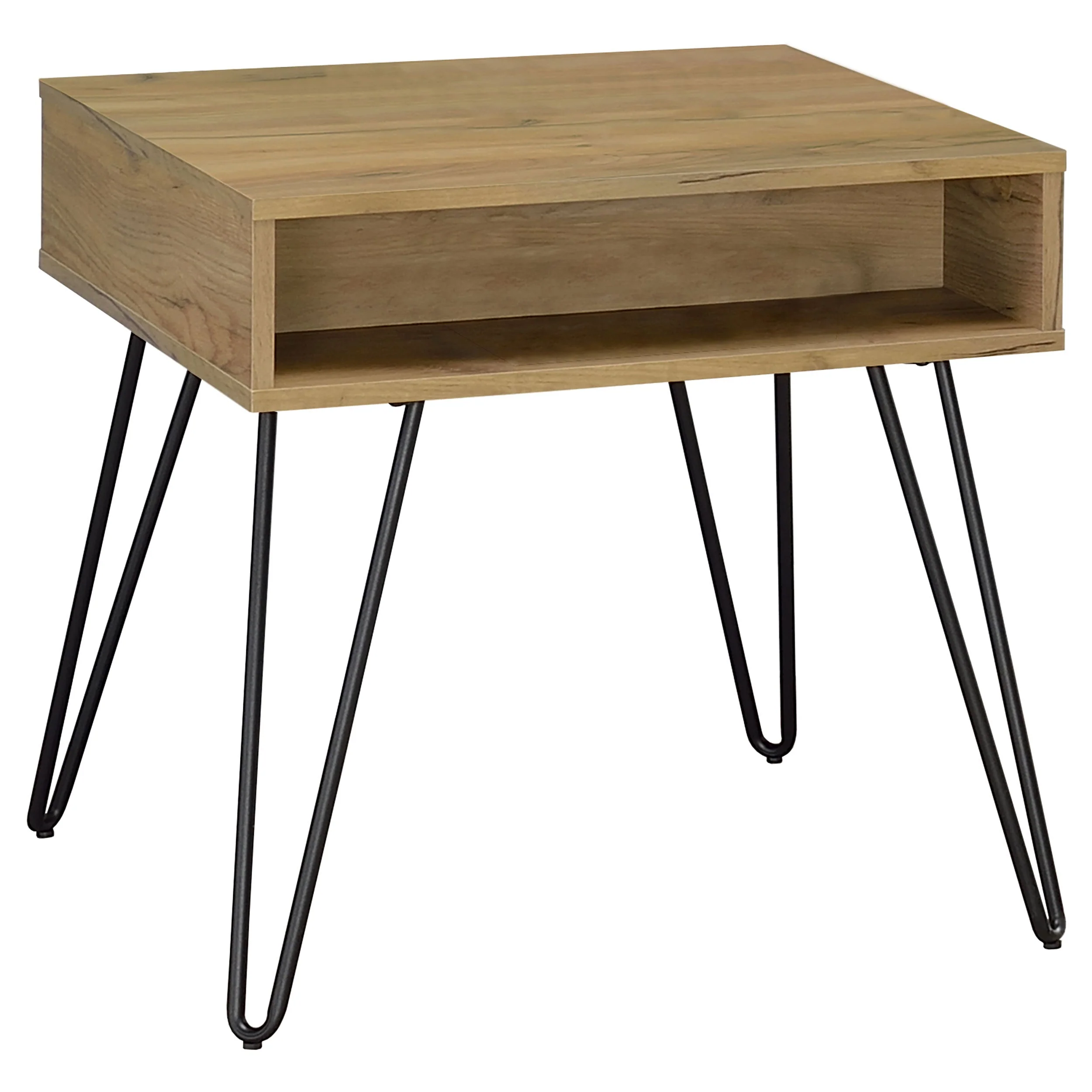 Fanning Engineered Wood Side End Table Golden Oak - Image 2