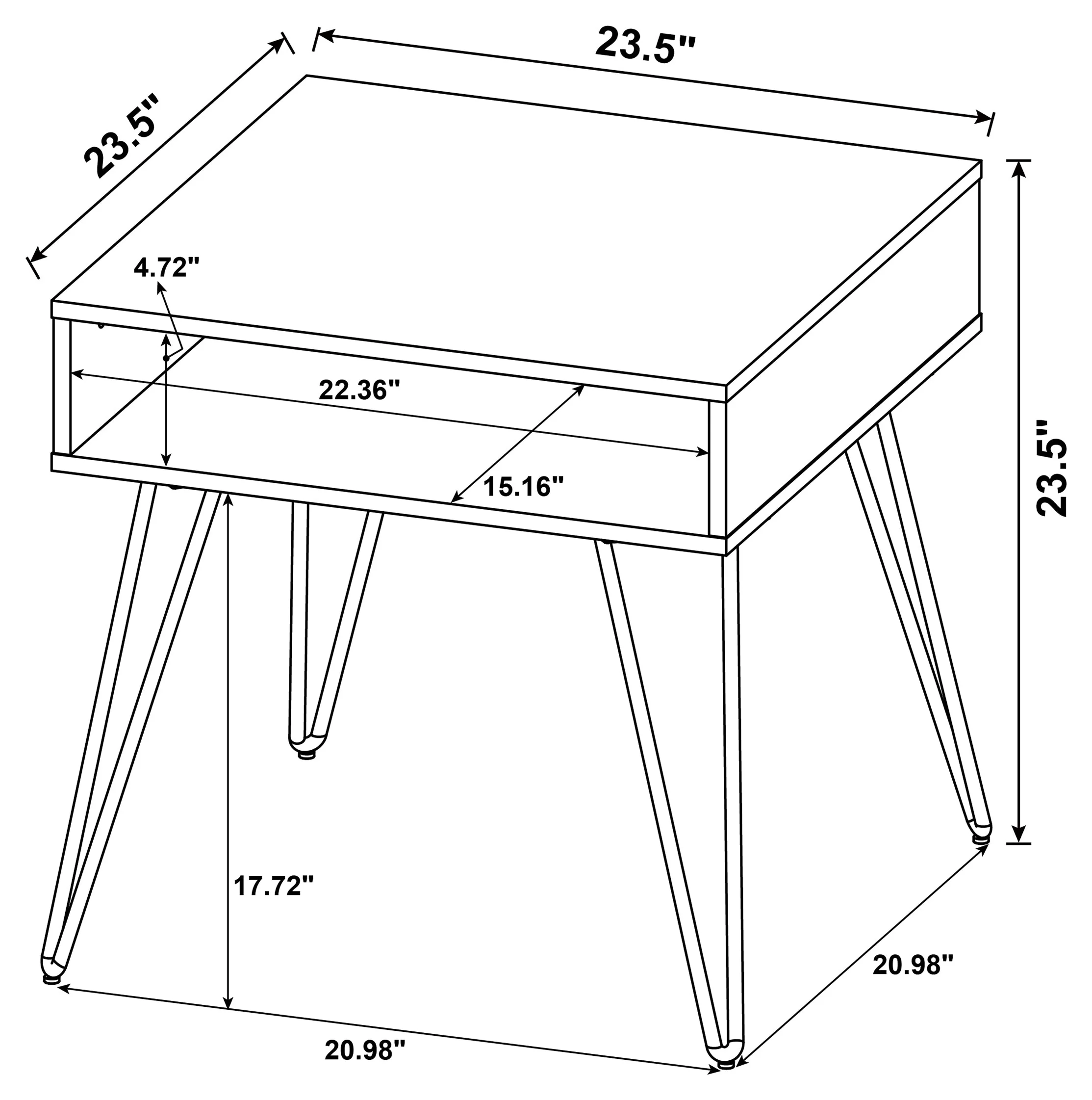 Fanning Engineered Wood Side End Table Golden Oak - Image 5