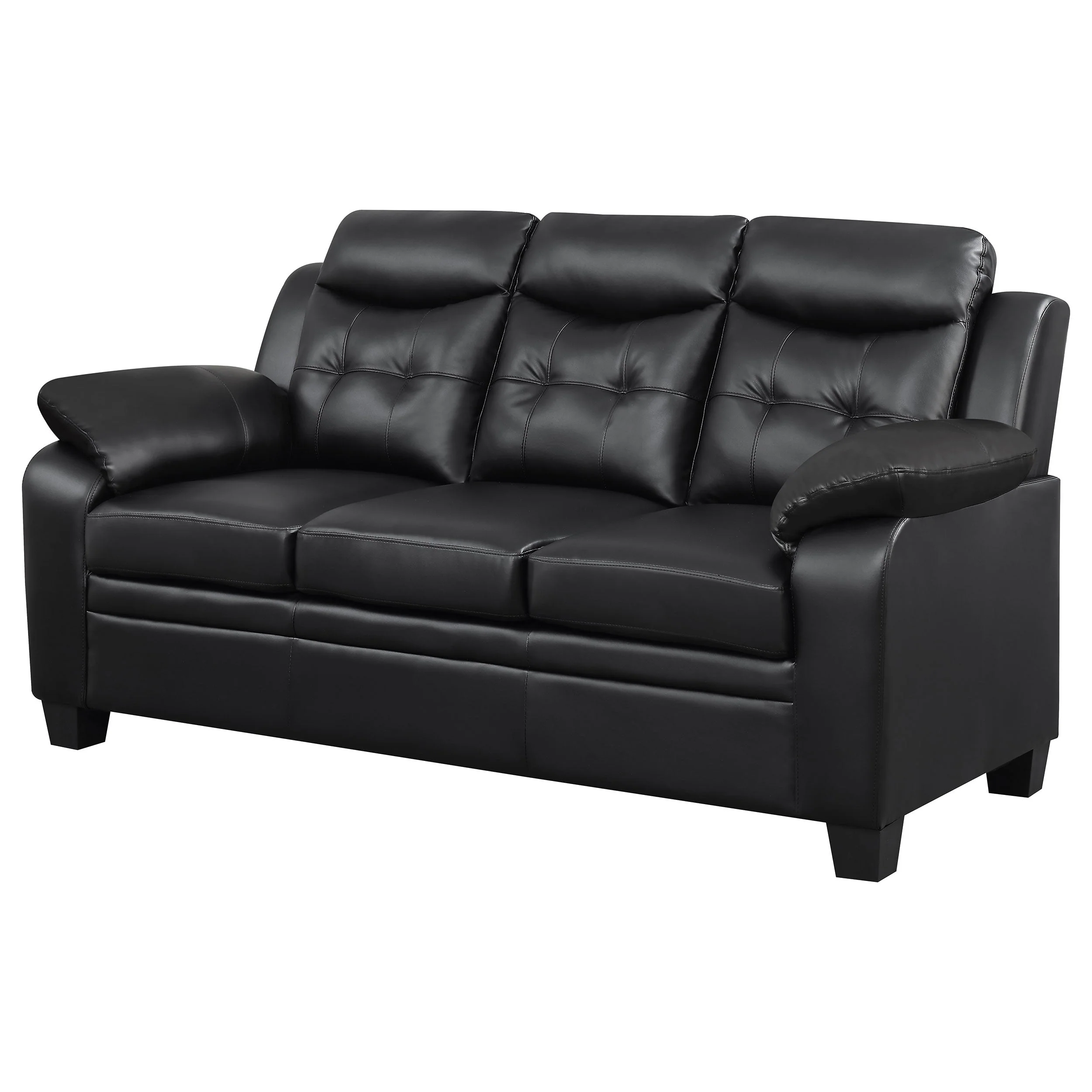 Finley Upholstered Padded Arm Tufted Sofa Black - Image 5