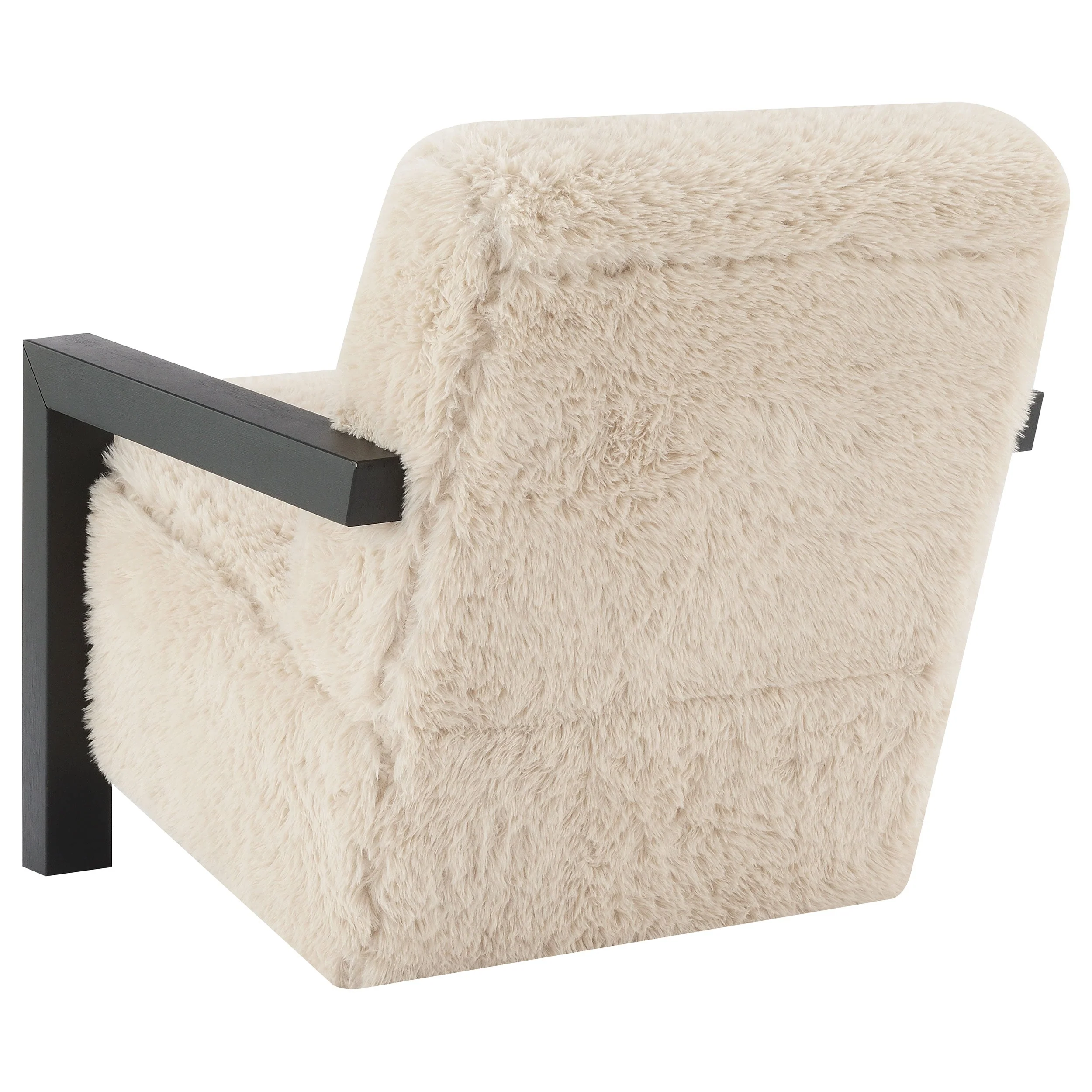 Fitzroy Faux Fur Upholstered Chair Solid Wood Arms - Image 19