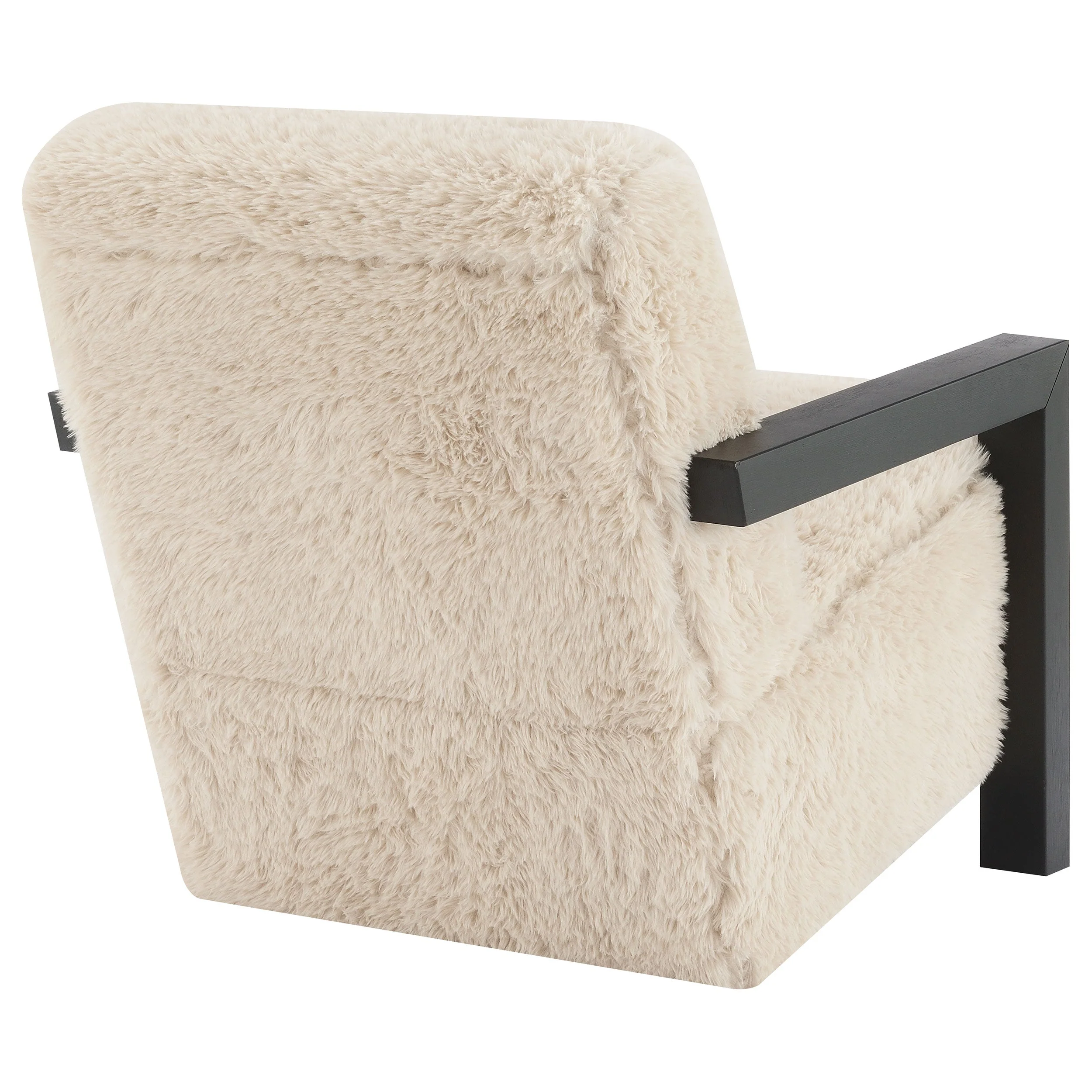 Fitzroy Faux Fur Upholstered Chair Solid Wood Arms - Image 22