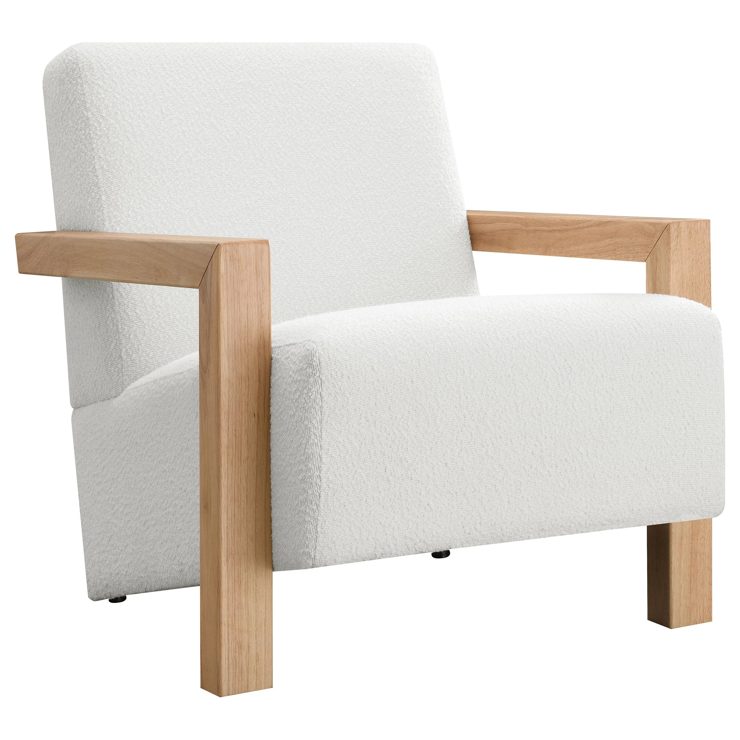 Fitzroy Faux Fur Upholstered Chair Solid Wood Arms - Image 5