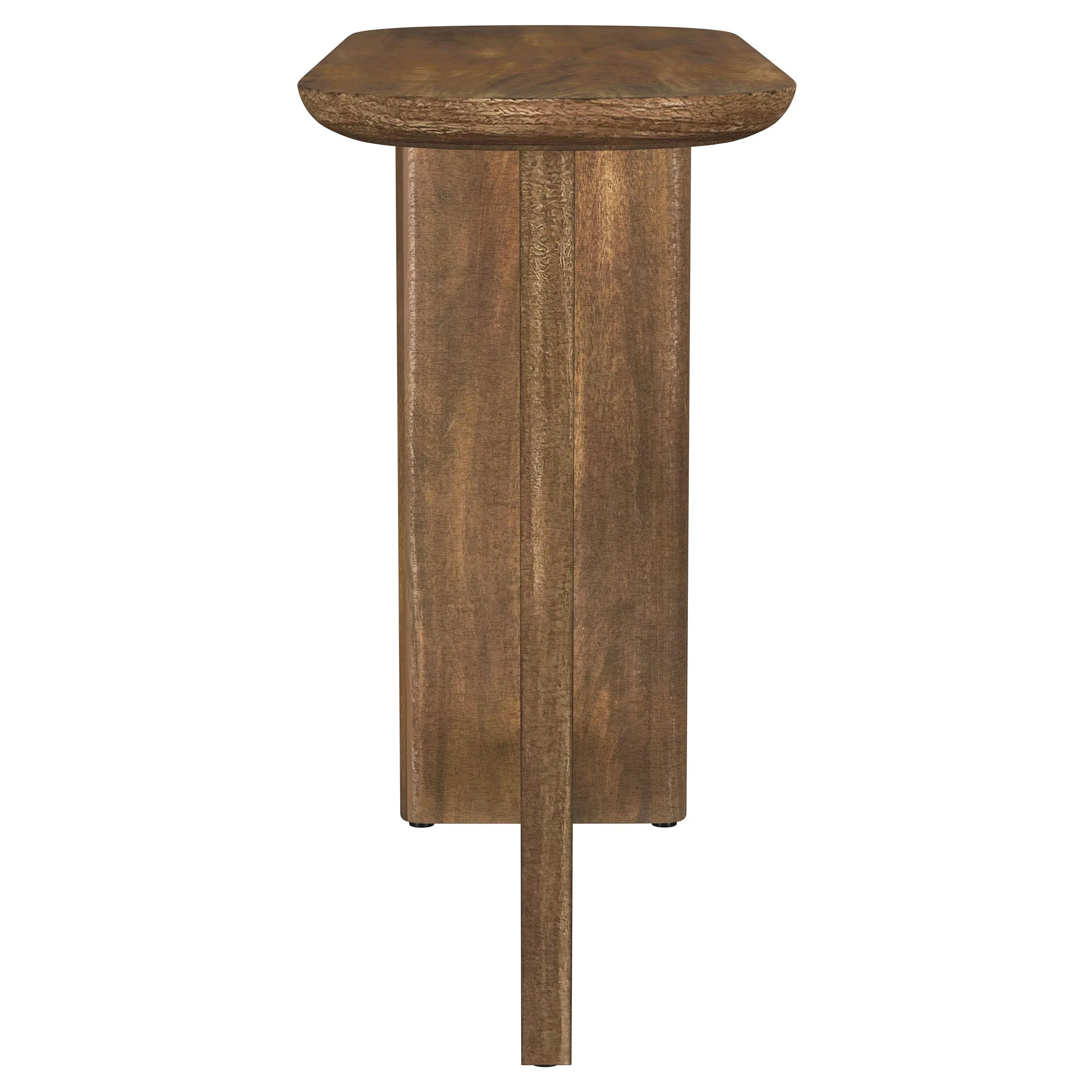 Fletcher Oval Solid Mango Wood Entryway Console Table Brown - Image 4