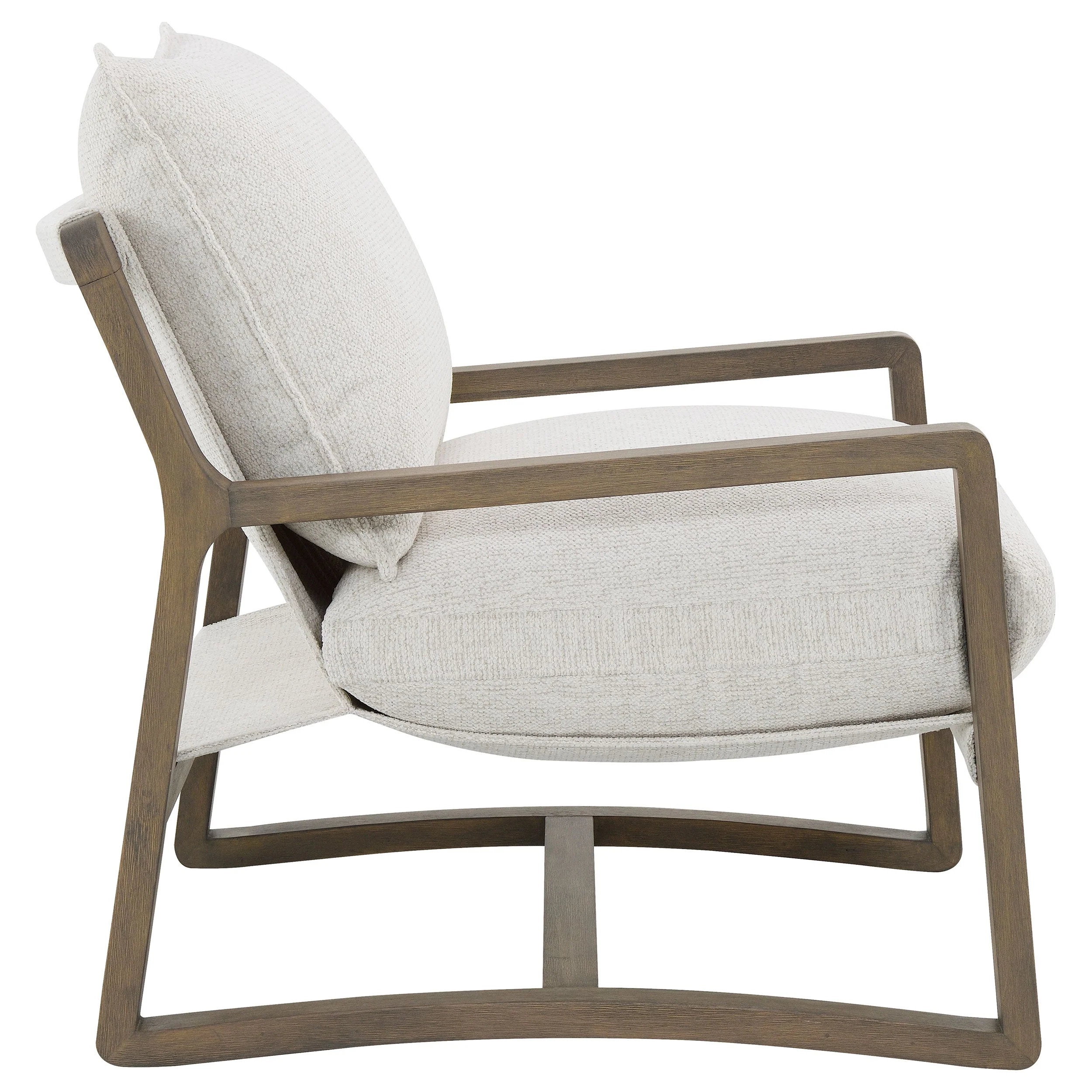Geneva Boucle Upholstered Wood Arm Accent Chair Sand - Image 9