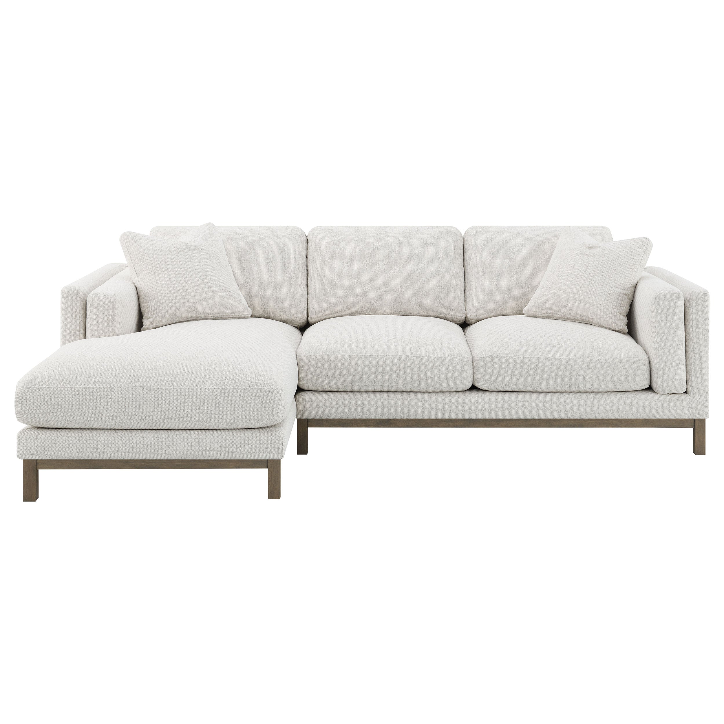 Geneva Boucle Upholstered Sectional Chaise Sofa Sand - Image 4