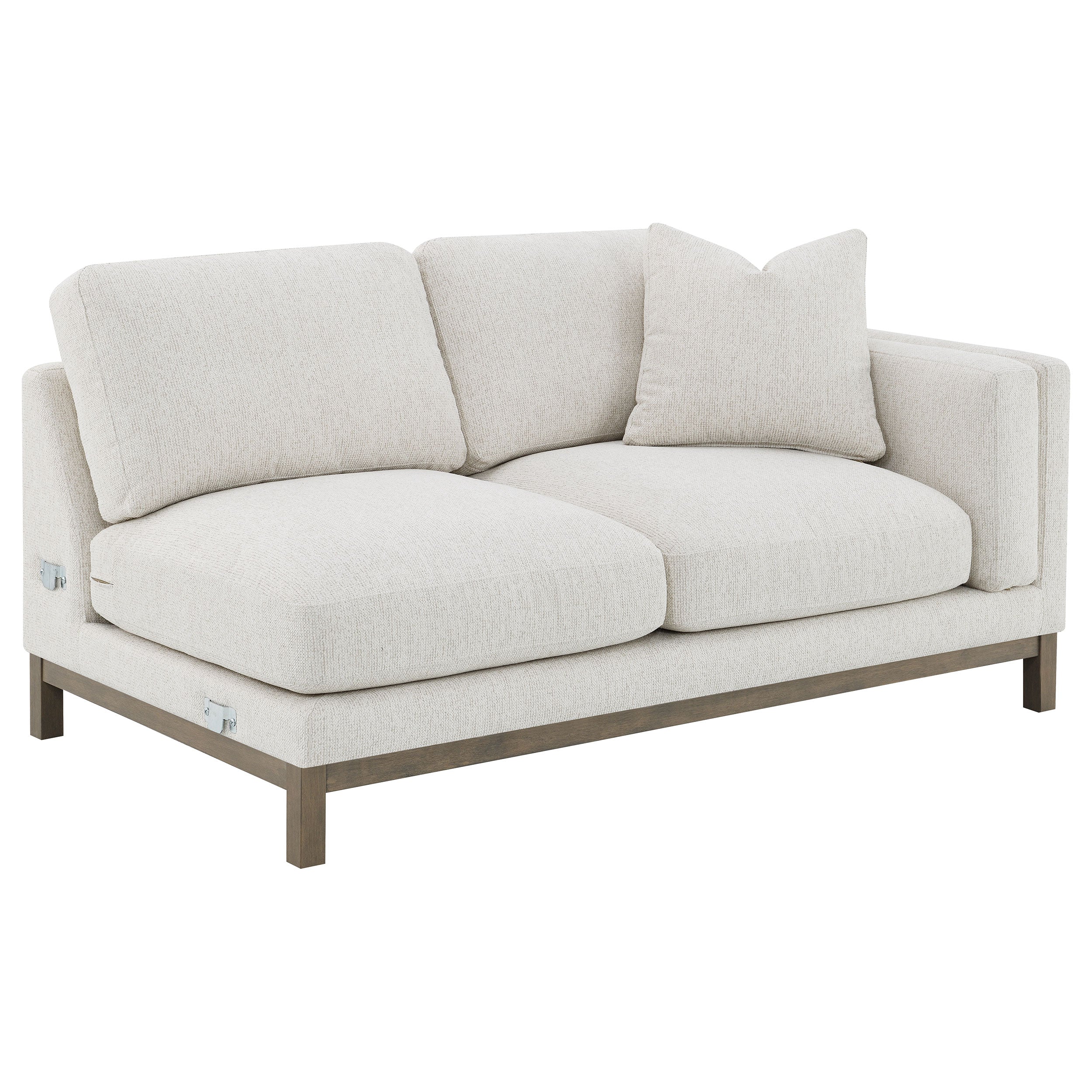Geneva Boucle Upholstered Sectional Chaise Sofa Sand - Image 8