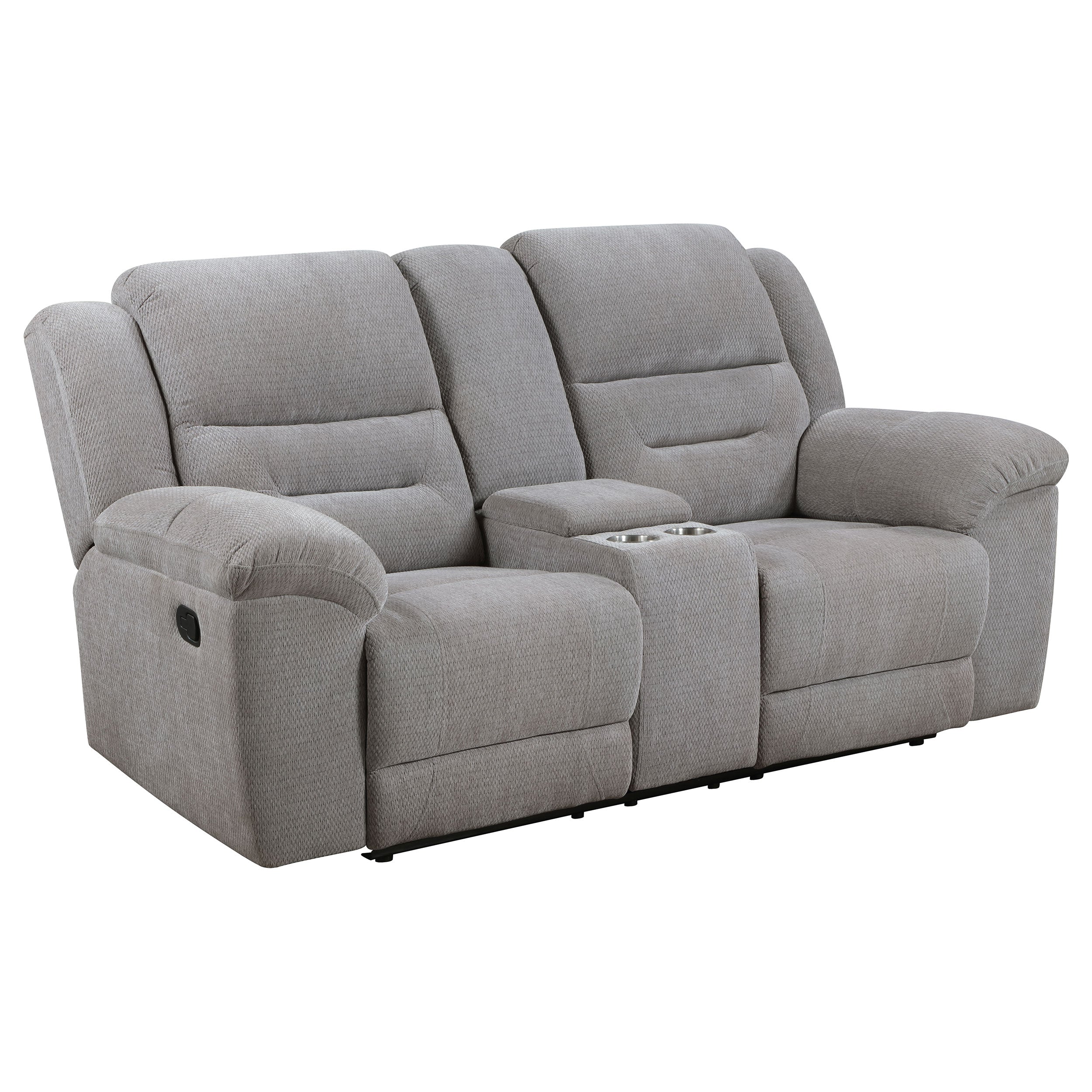 Gilson Chenille Upholstered Reclining Loveseat Grey - Image 5