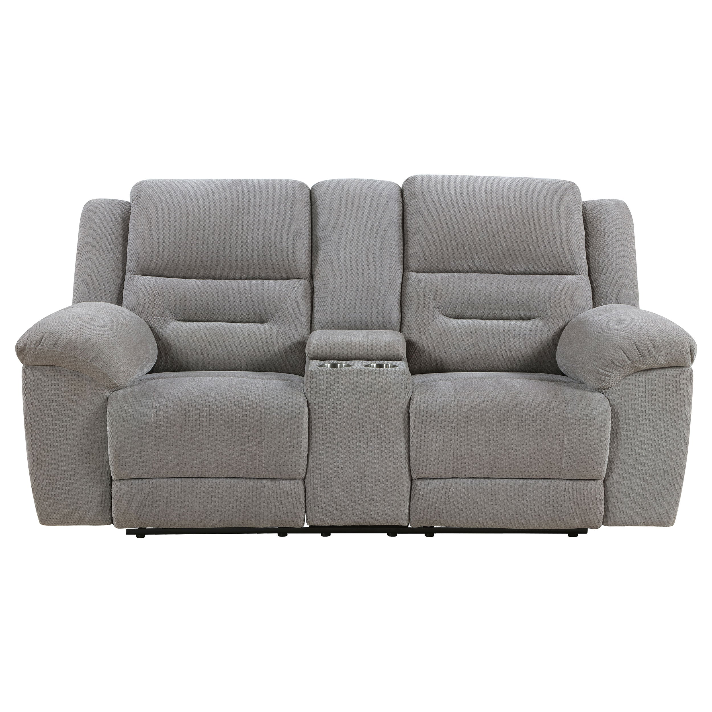 Gilson Chenille Upholstered Reclining Loveseat Grey - Image 6