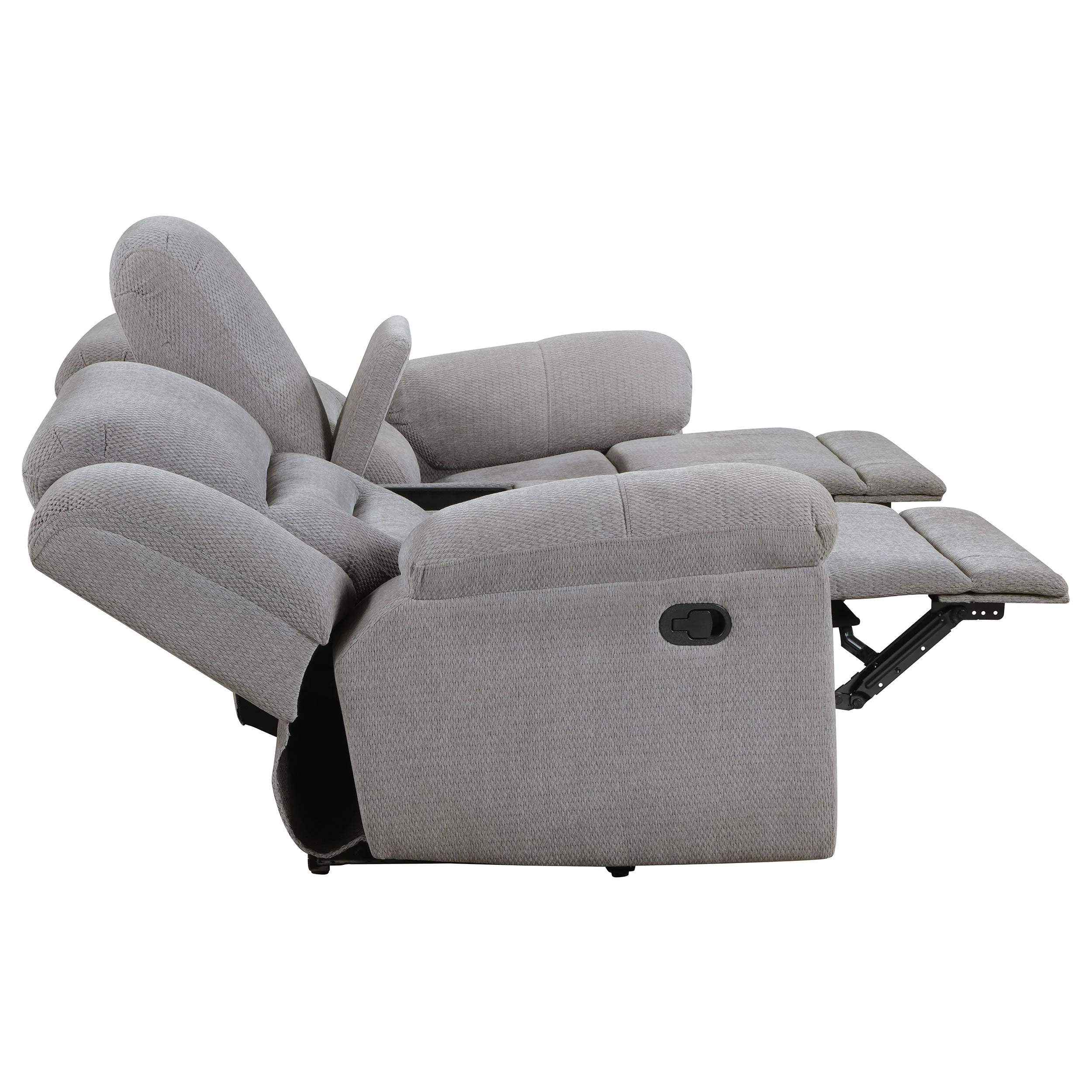 Gilson Chenille Upholstered Reclining Loveseat Grey - Image 9