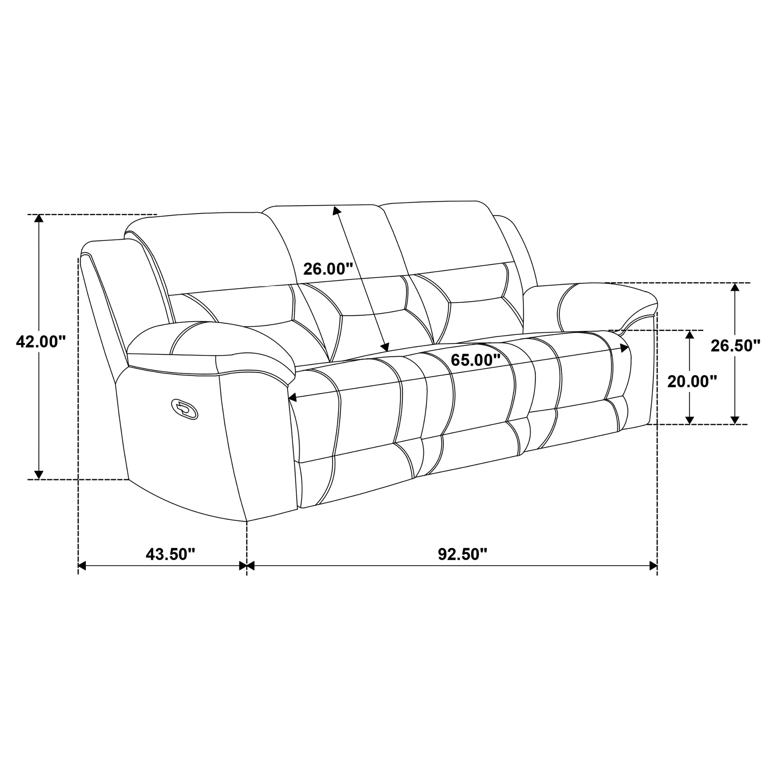 Gilson Chenille Upholstered Reclining Sofa Grey - Image 12