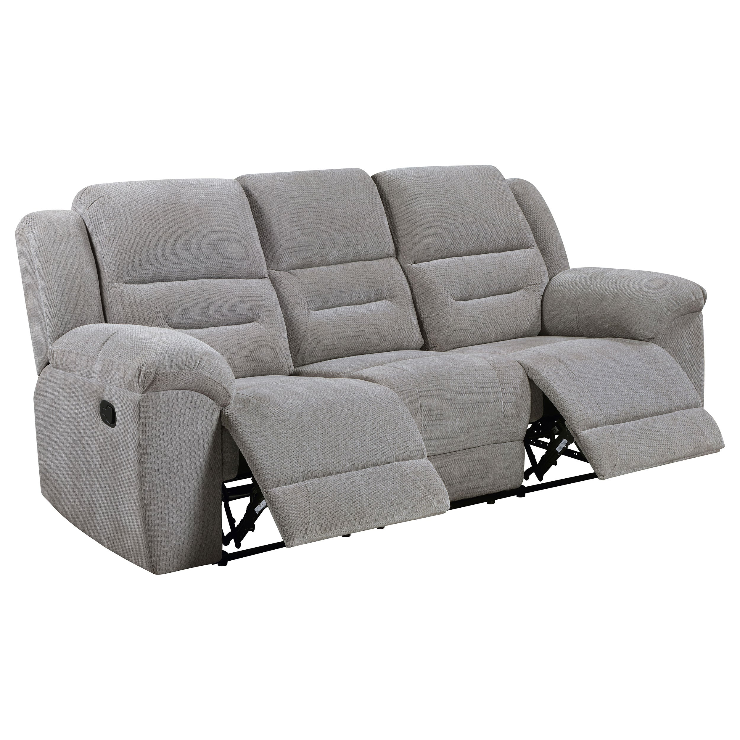 Gilson Chenille Upholstered Reclining Sofa Grey - Image 2