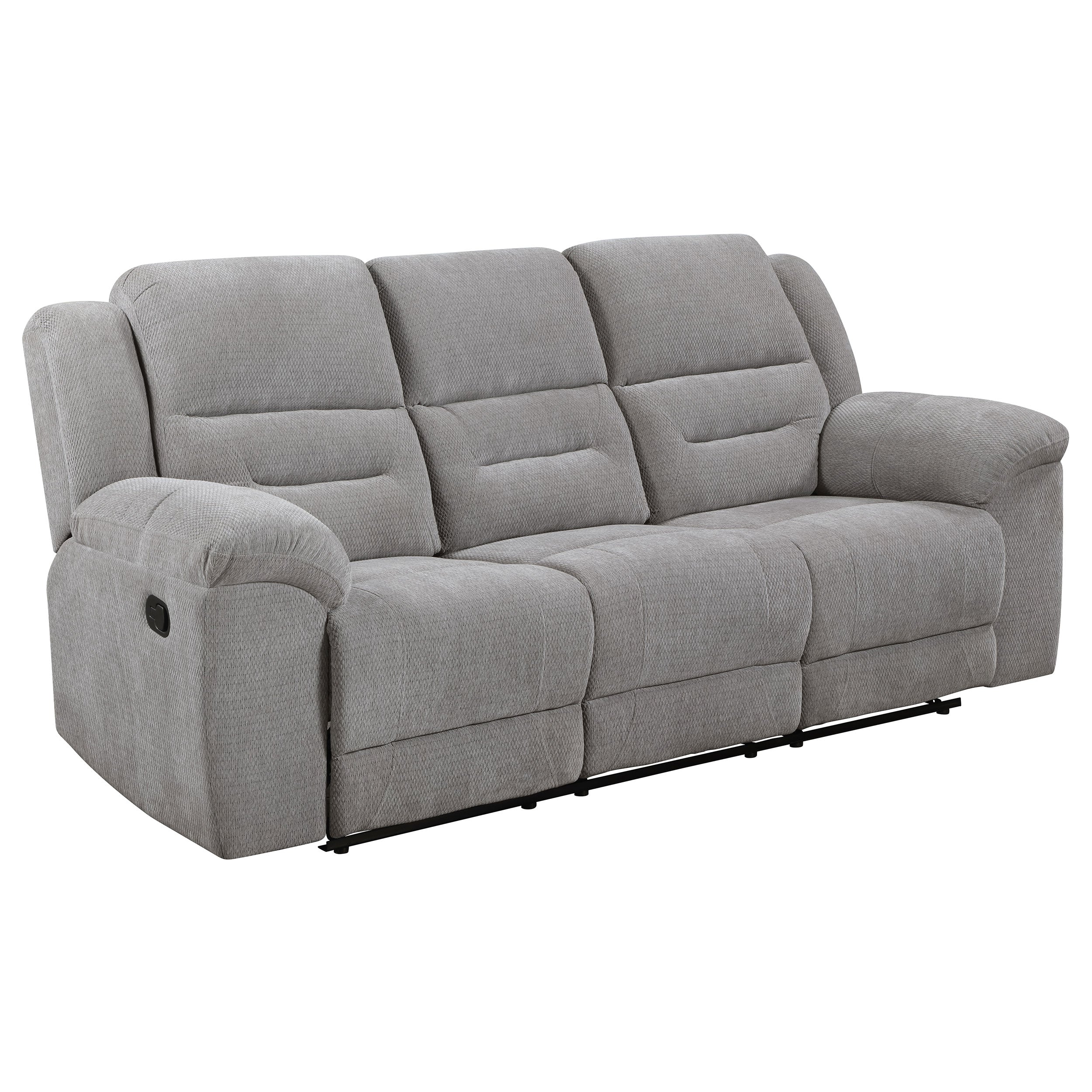 Gilson Chenille Upholstered Reclining Sofa Grey - Image 5