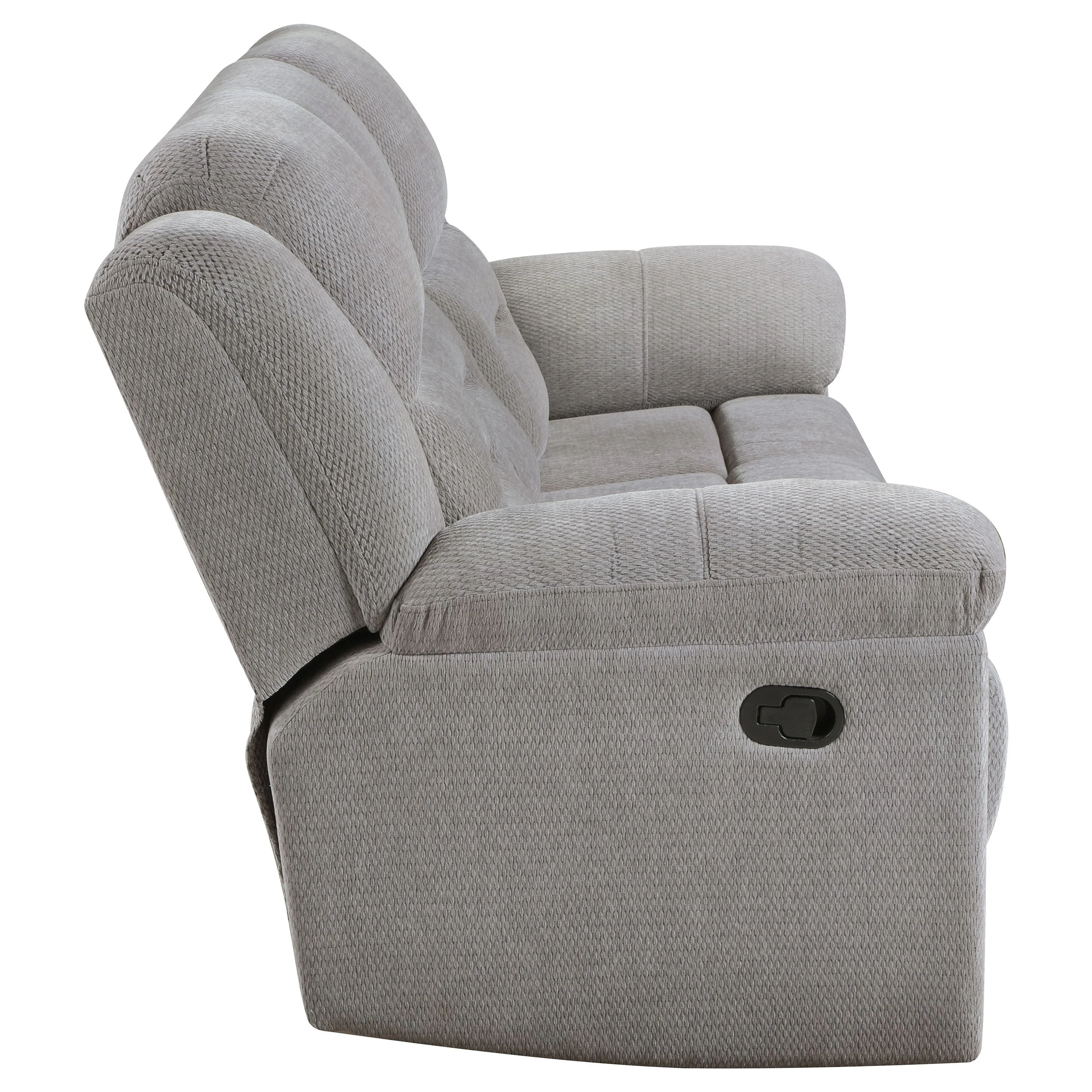 Gilson Chenille Upholstered Reclining Sofa Grey - Image 8