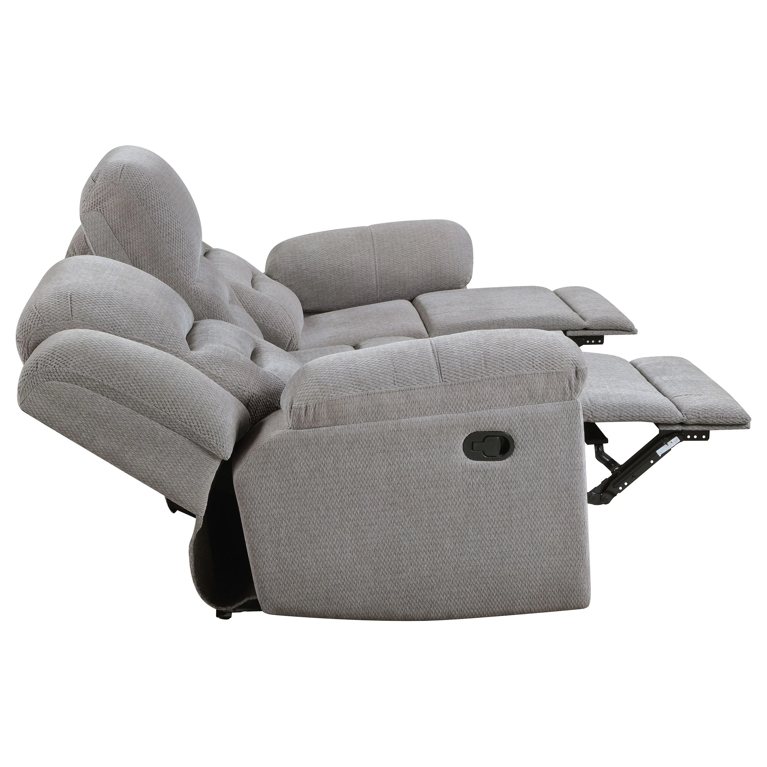Gilson Chenille Upholstered Reclining Sofa Grey - Image 9