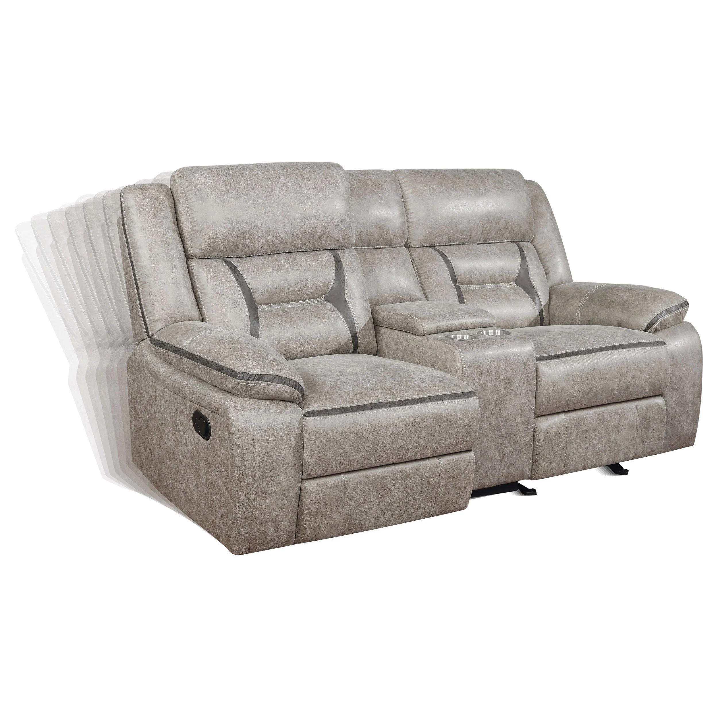 Greer Upholstered Motion Reclining Loveseat - Image 9