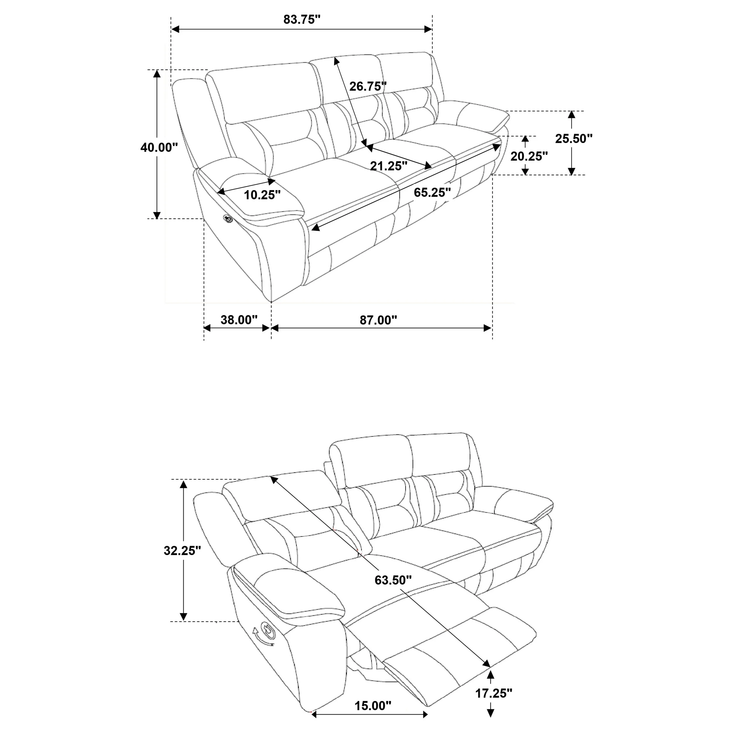 Greer Upholstered Motion Reclining Sofa - Image 16
