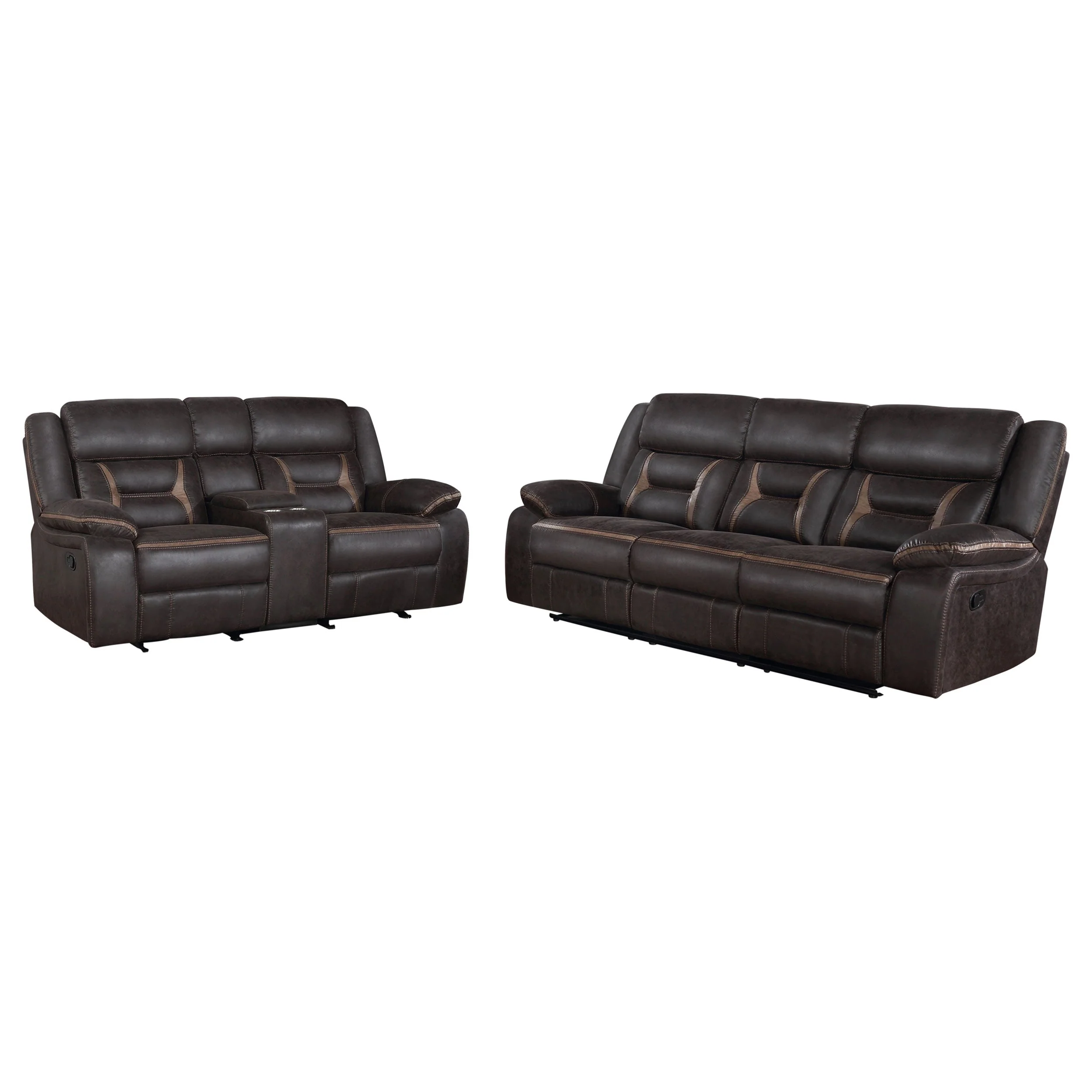 Greer Upholstered Reclining Sofa Set - Image 15