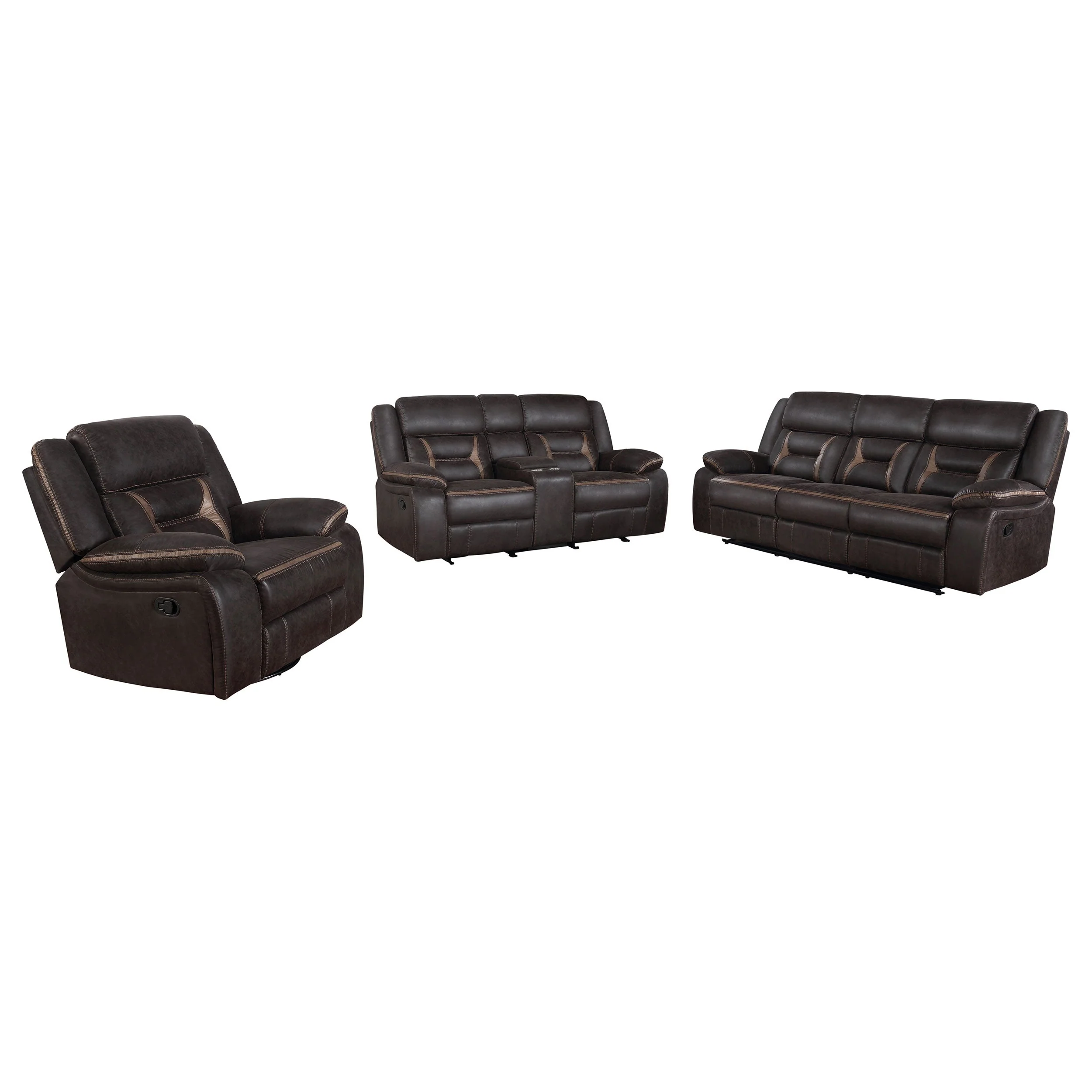 Greer Upholstered Reclining Sofa Set - Image 16
