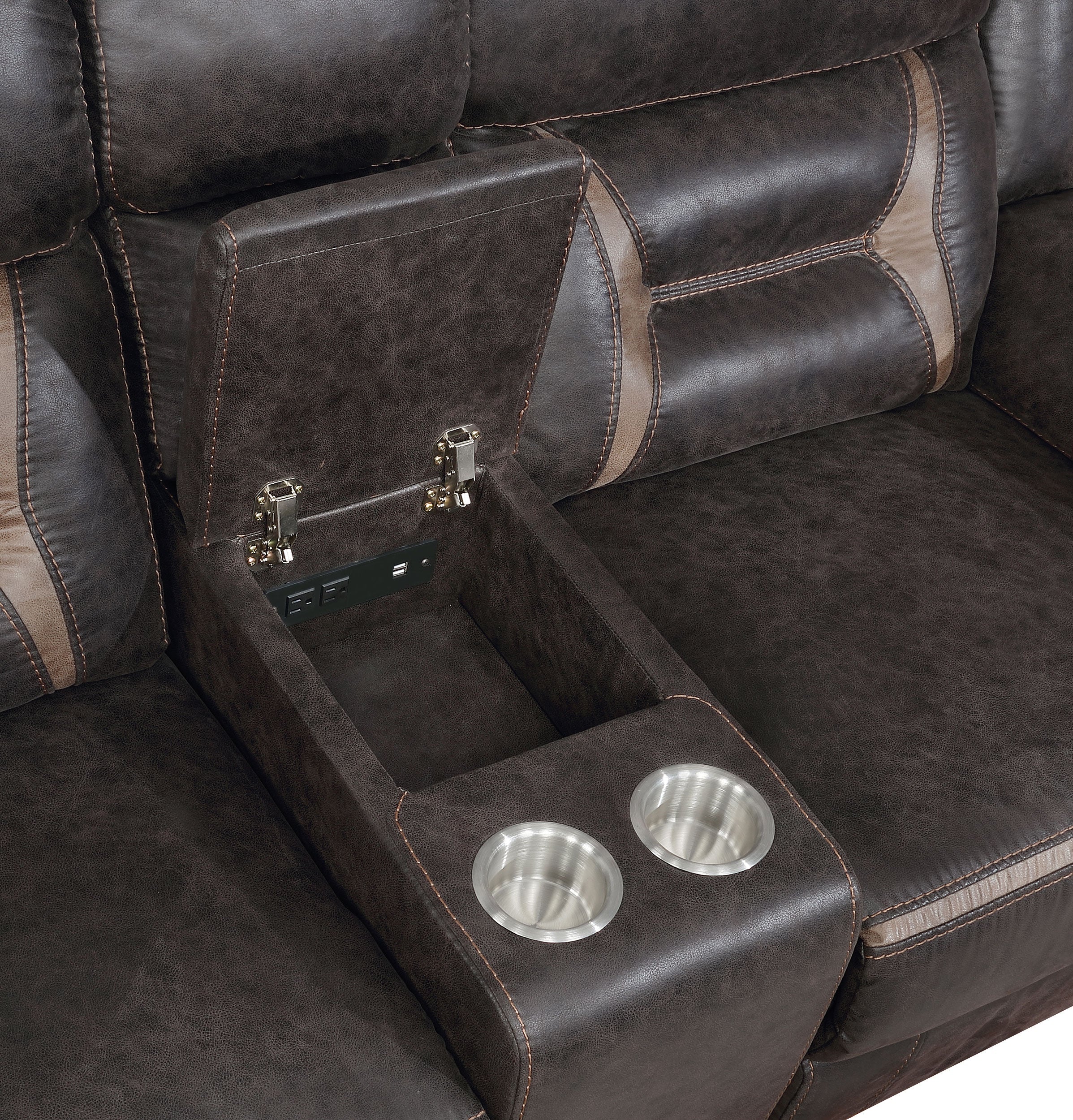 Greer Upholstered Reclining Sofa Set - Image 35