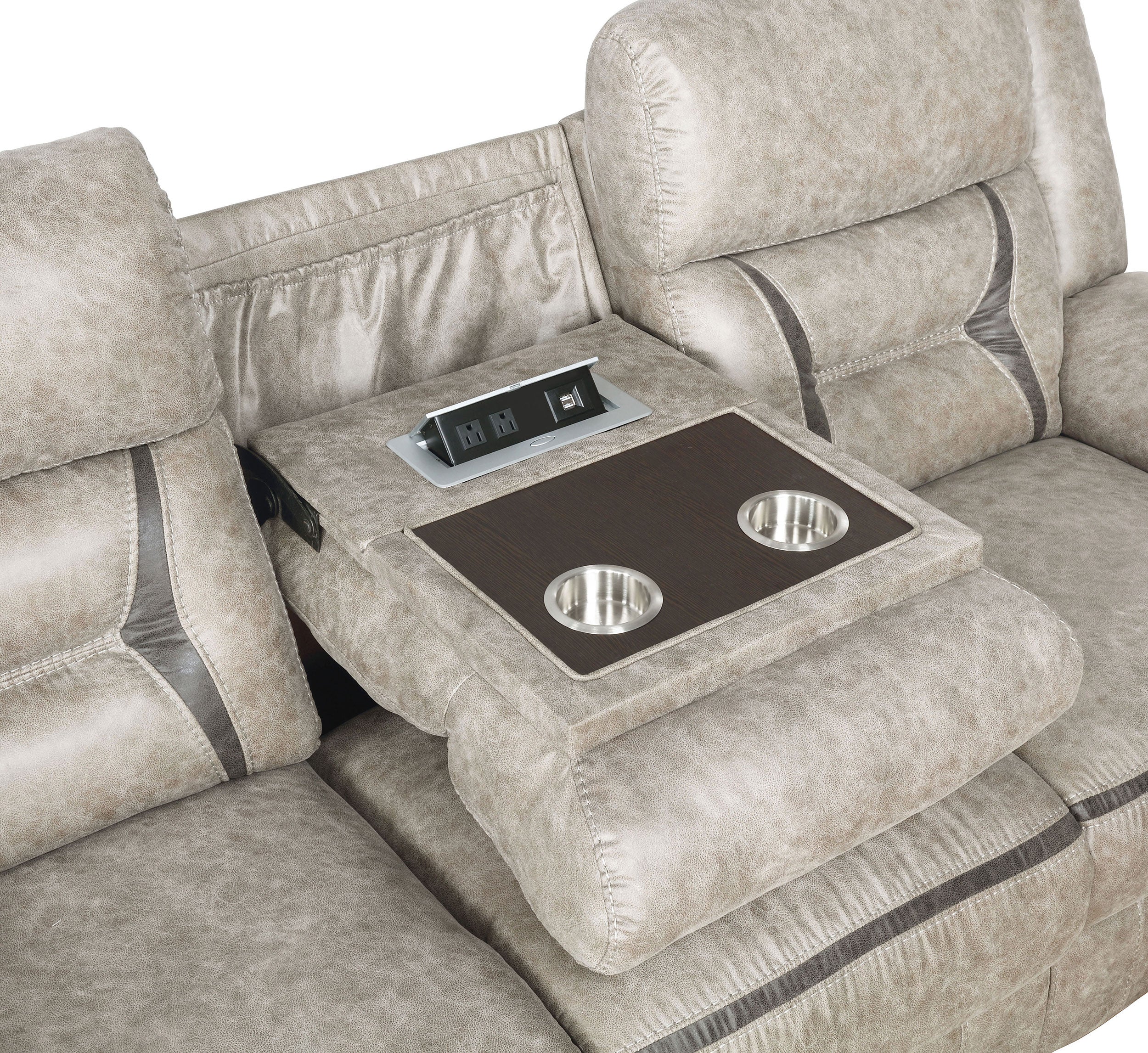 Greer Upholstered Reclining Sofa Set - Image 42