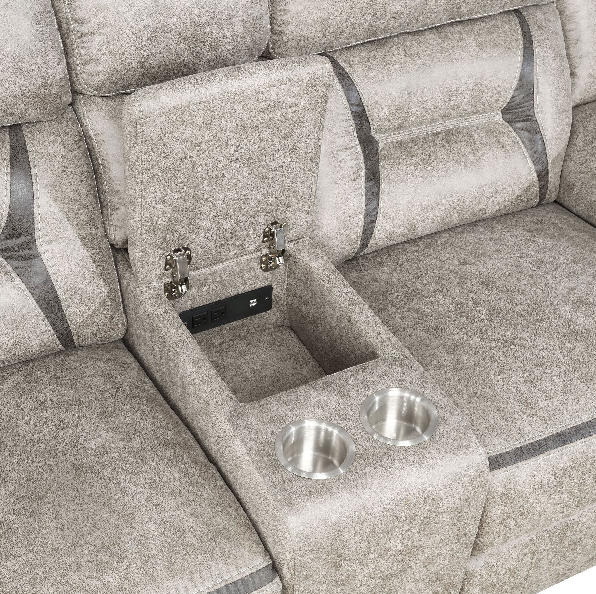 Greer Upholstered Reclining Sofa Set - Image 46