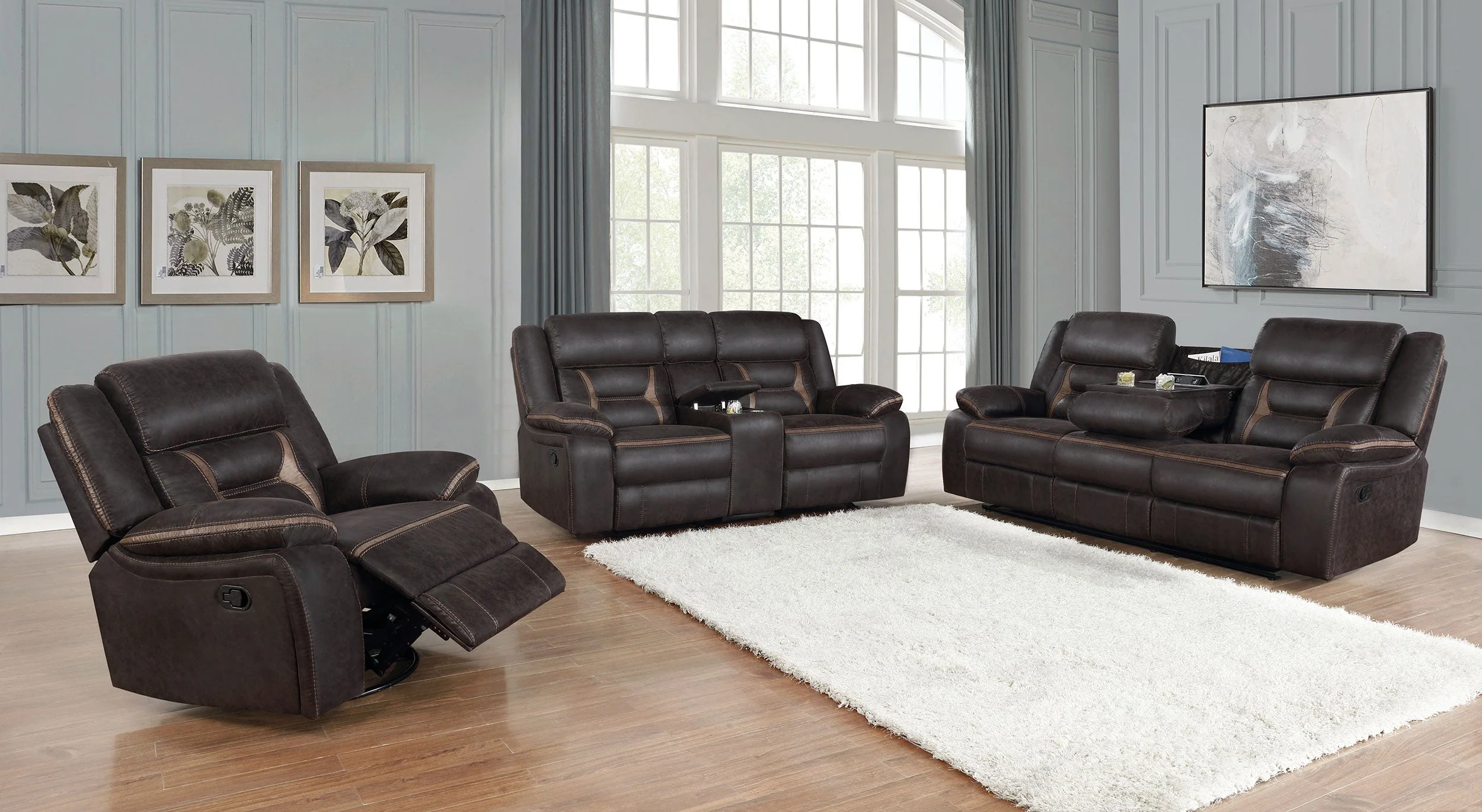 Greer Upholstered Swivel Glider Recliner Chair - Image 20