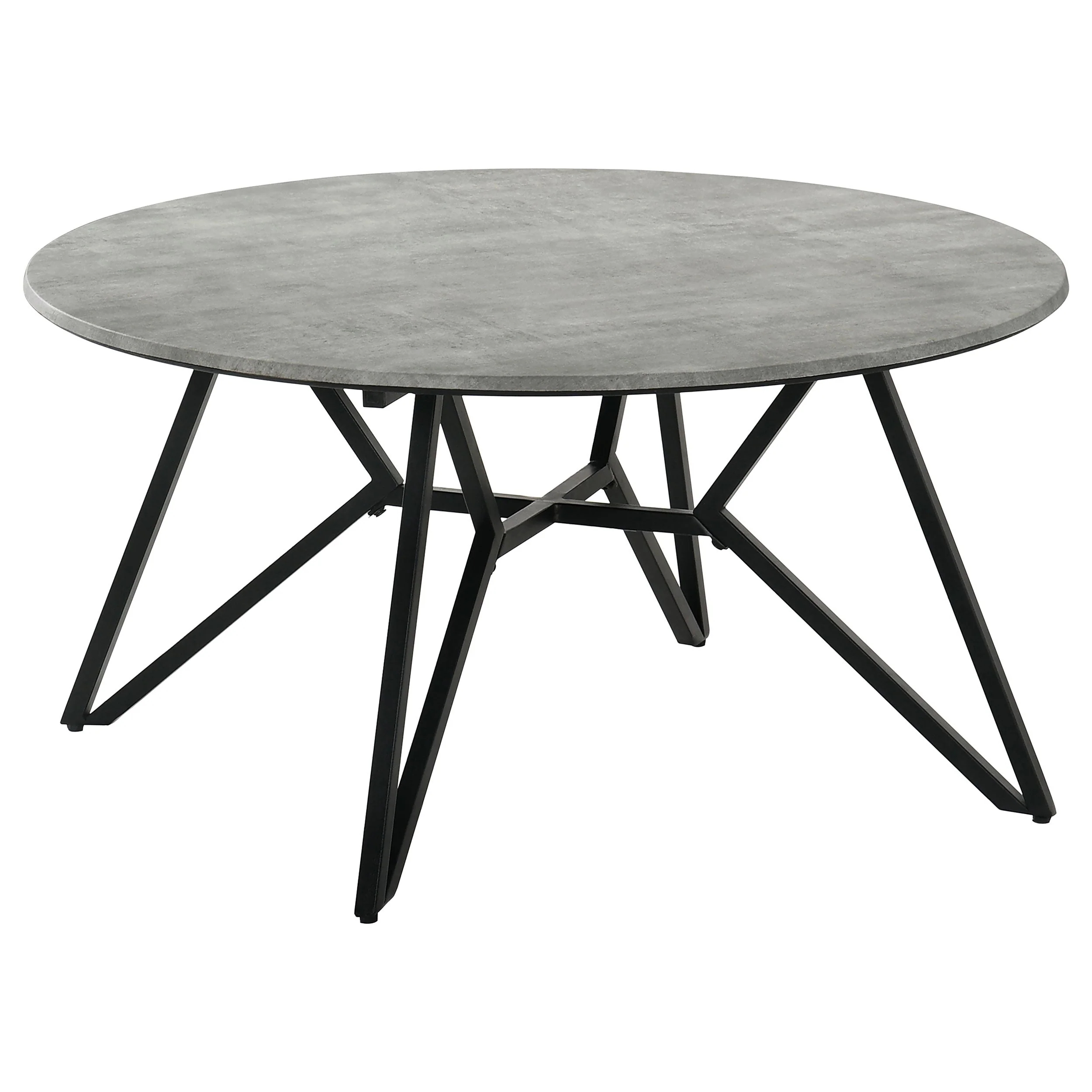Hadi Round SmartTop Coffee Table Cement and Gunmetal - Image 2