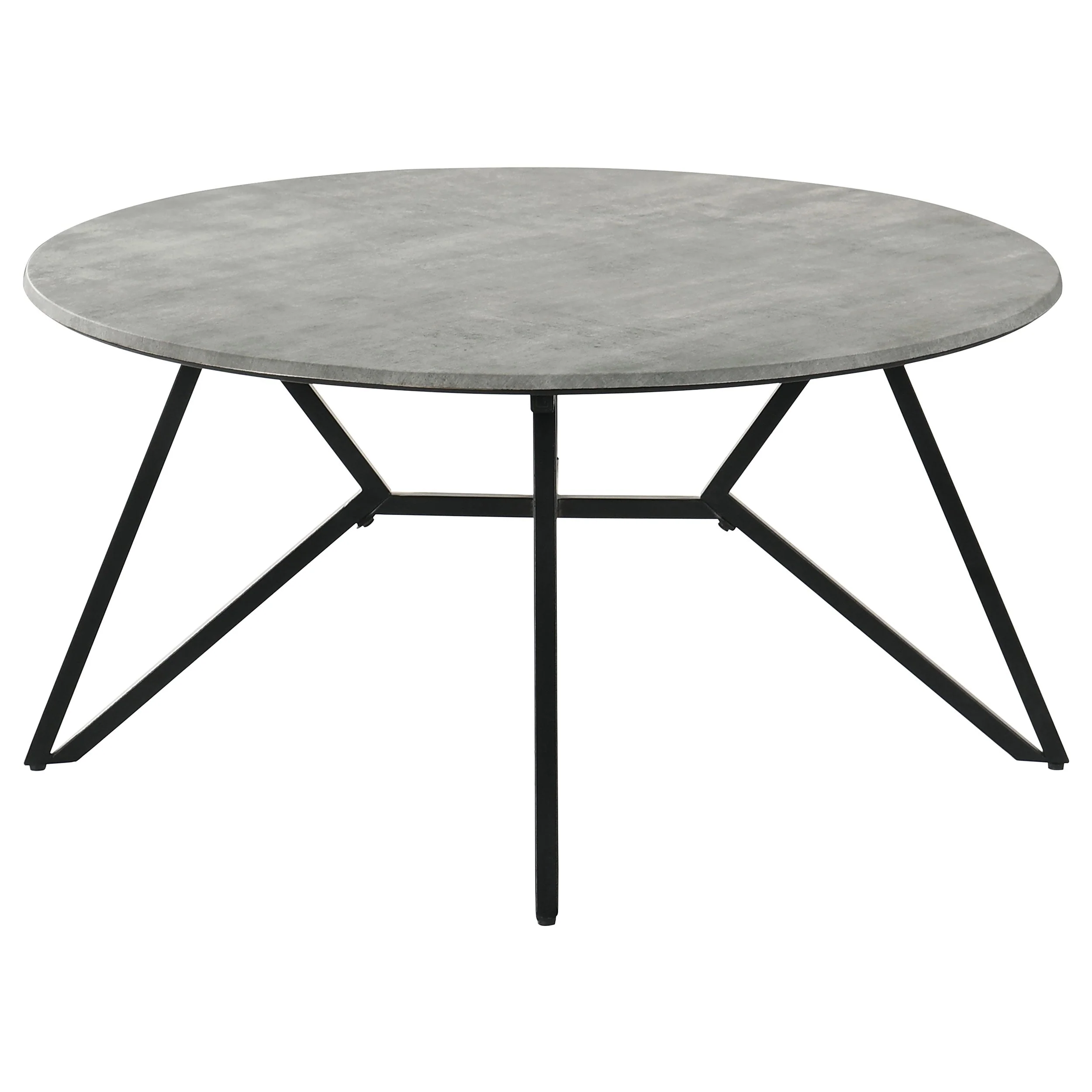 Hadi Round SmartTop Coffee Table Cement and Gunmetal - Image 4