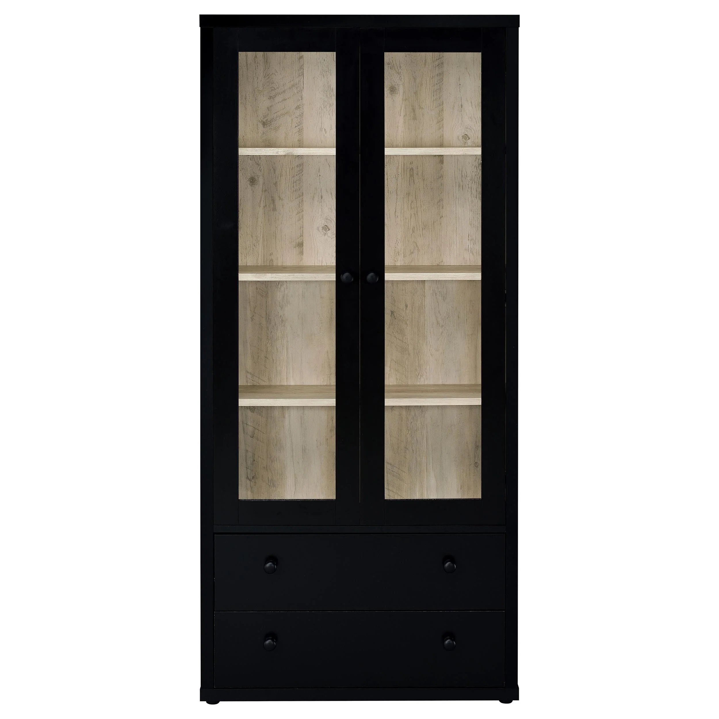 Hawthorne 4-shelf Glass Door Tall Cabinet with Drawers - Image 14