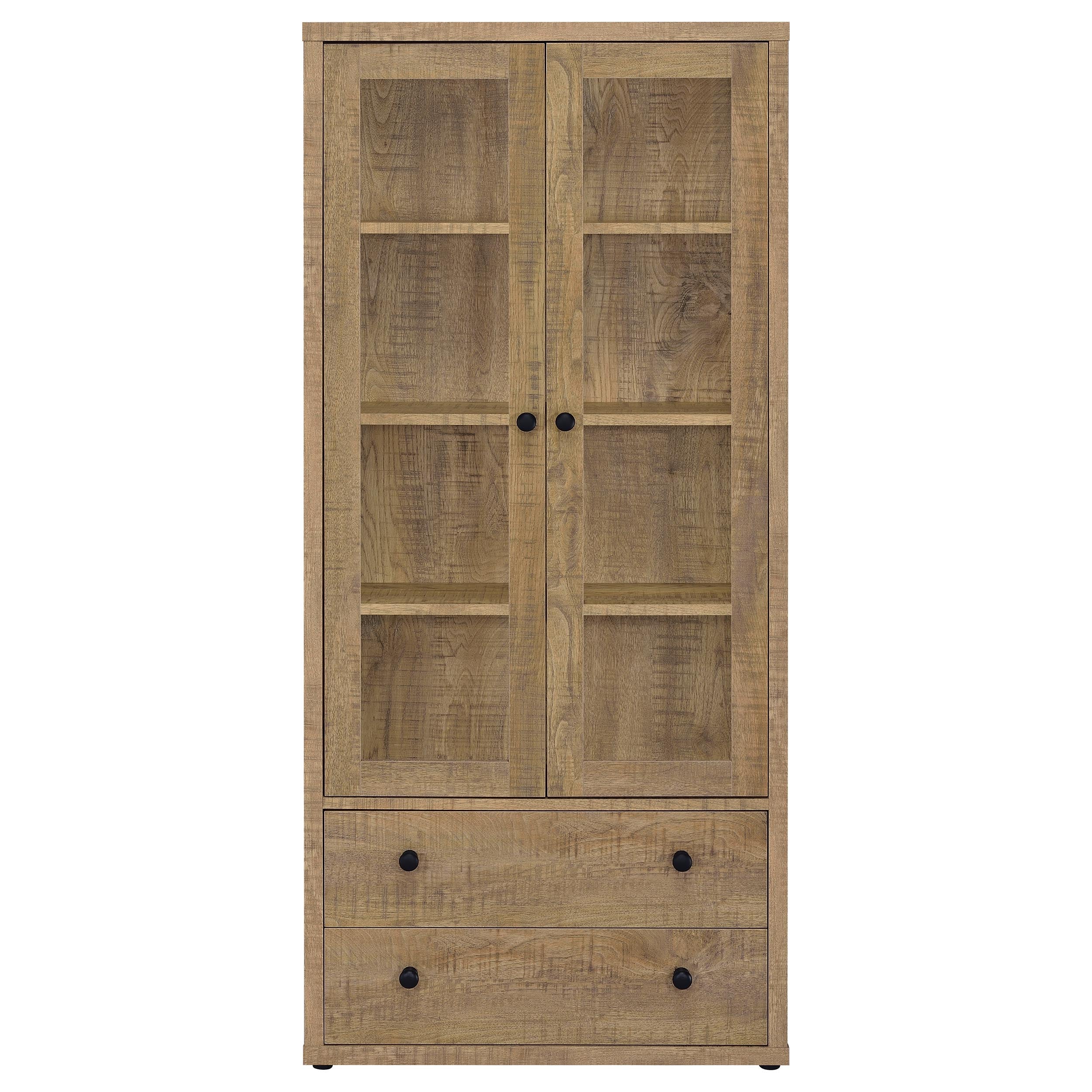 Hawthorne 4-shelf Glass Door Tall Cabinet with Drawers - Image 15