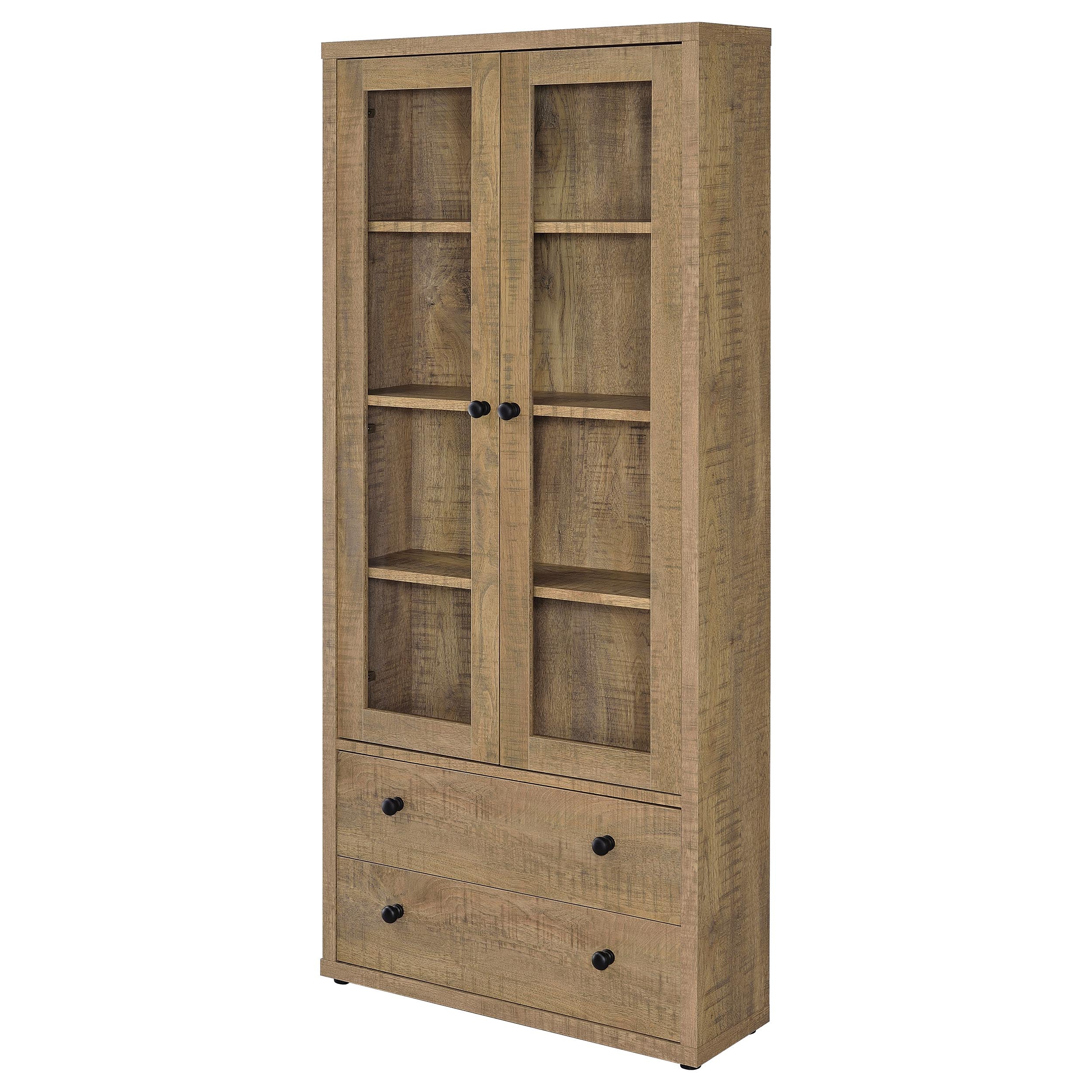 Hawthorne 4-shelf Glass Door Tall Cabinet with Drawers - Image 18