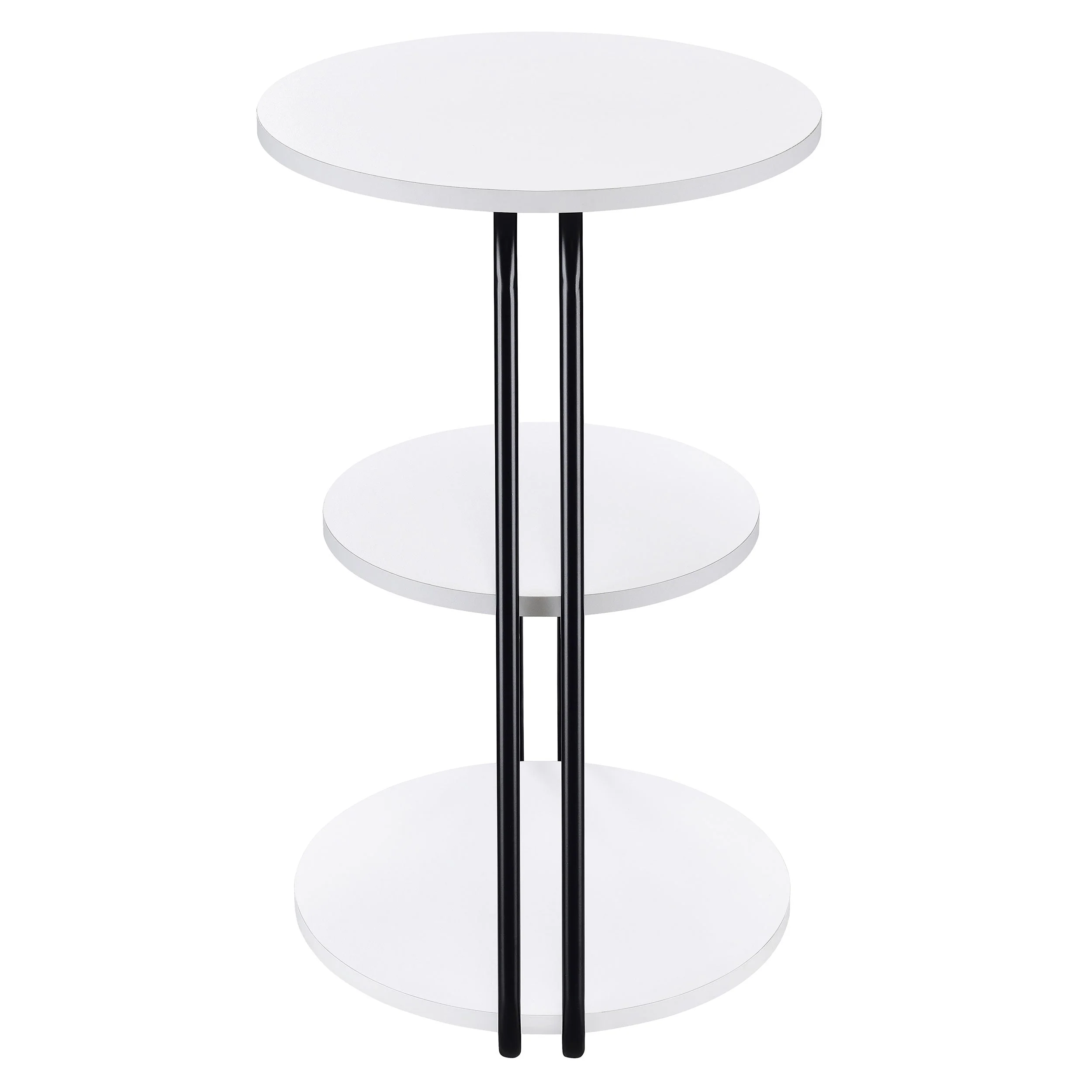 Hilly 3-tier Round Accent Side Table White and Black - Image 5