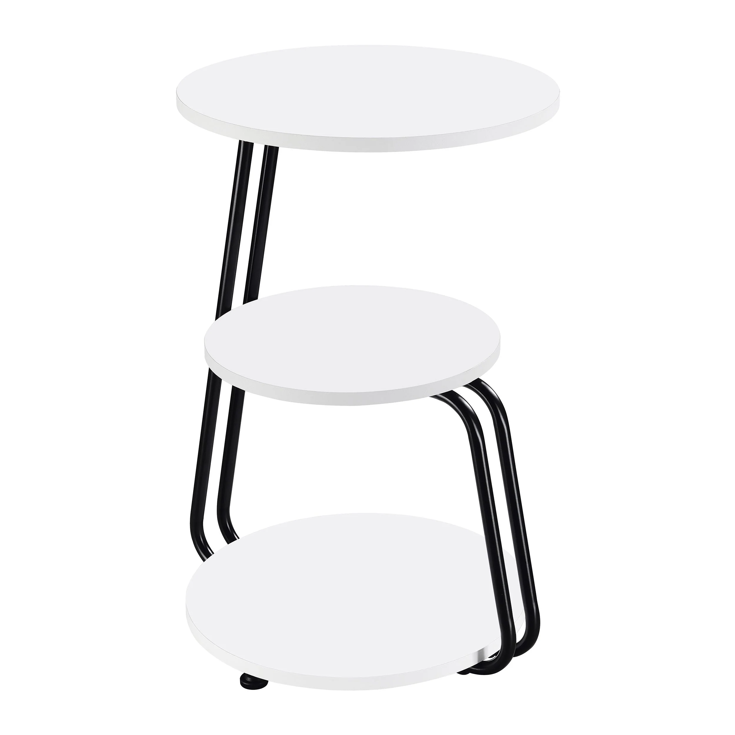Hilly 3-tier Round Accent Side Table White and Black - Image 8