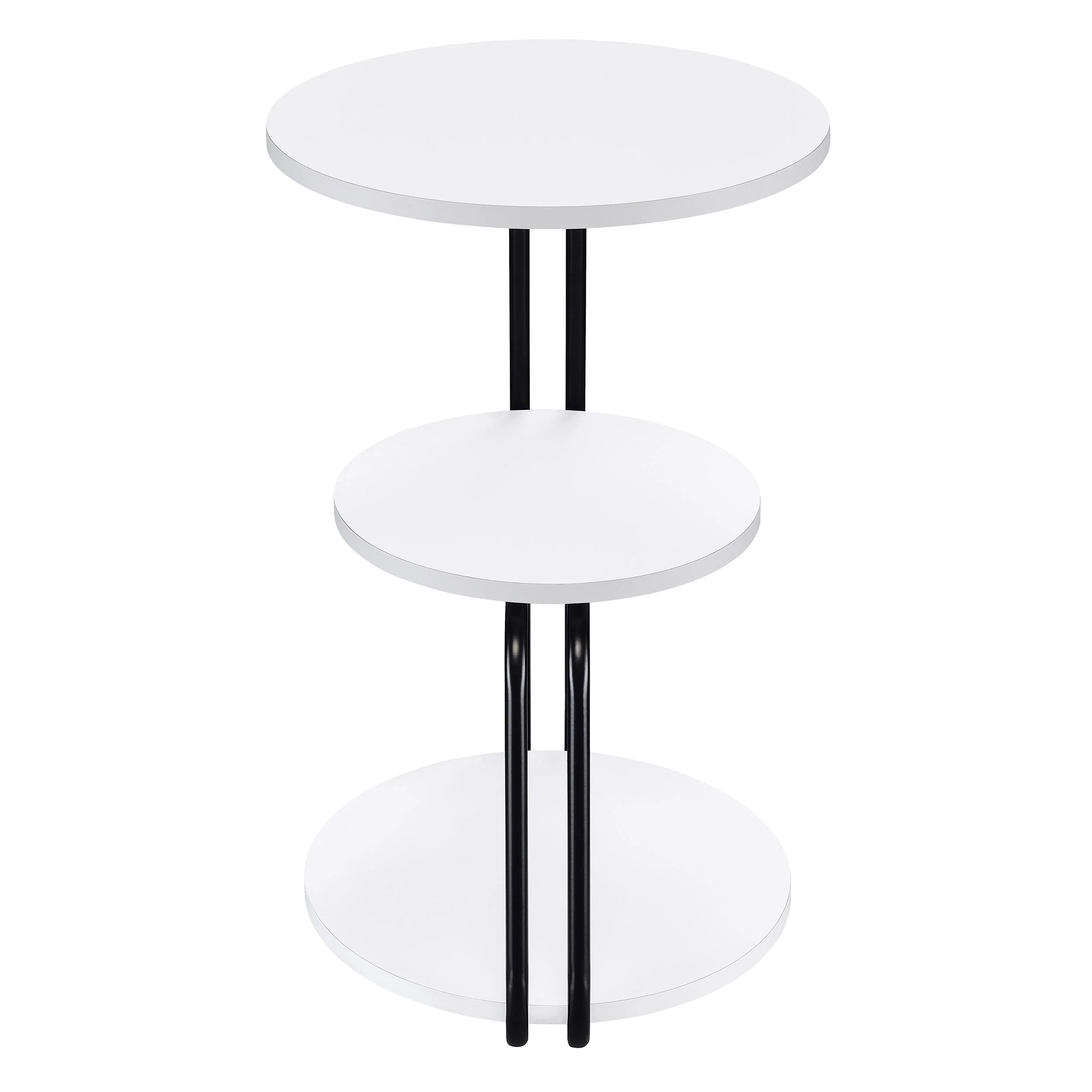 Hilly 3-tier Round Accent Side Table White and Black - Image 9
