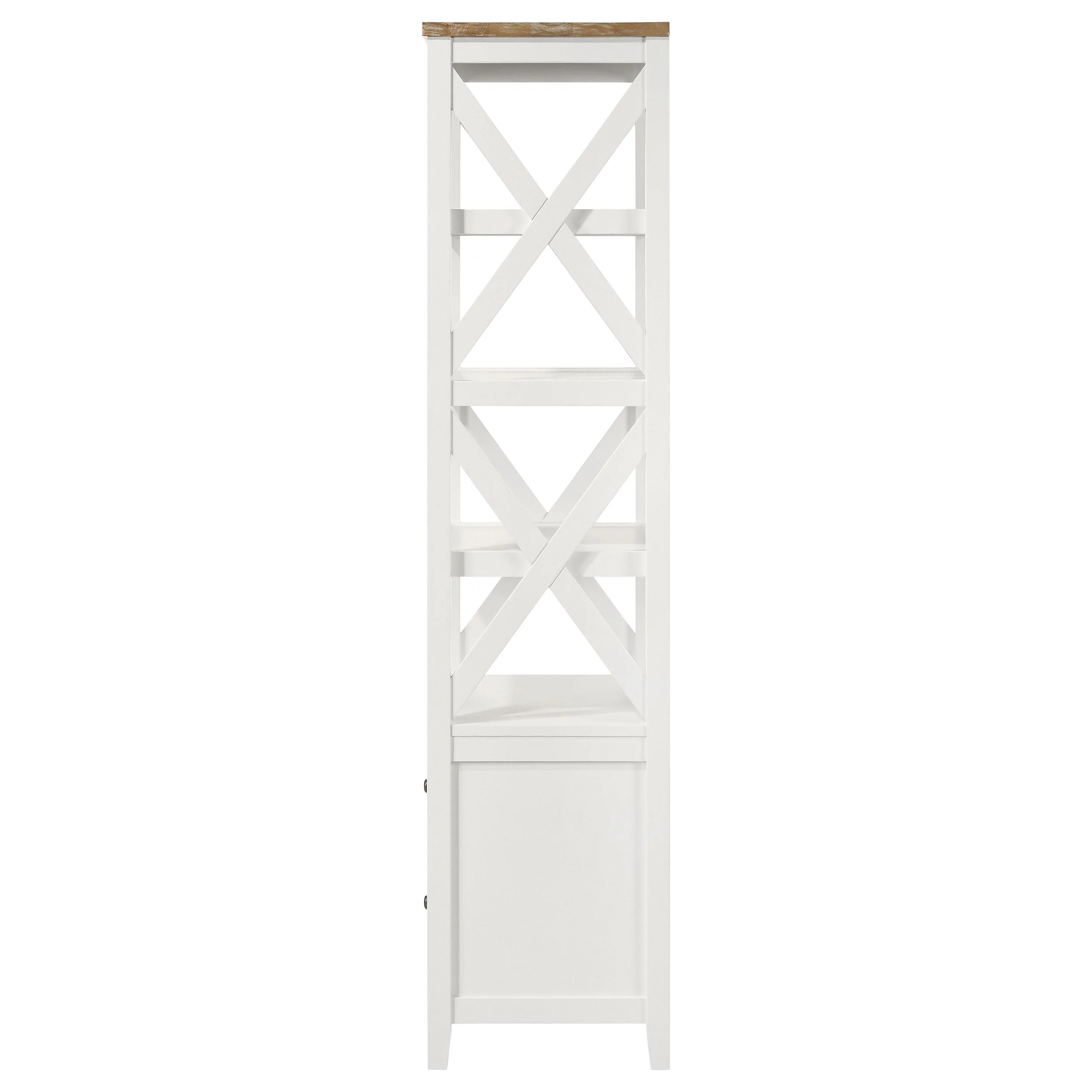 Hollis 4-shelf Wood Media Tower with Drawers Brown and White - Image 6