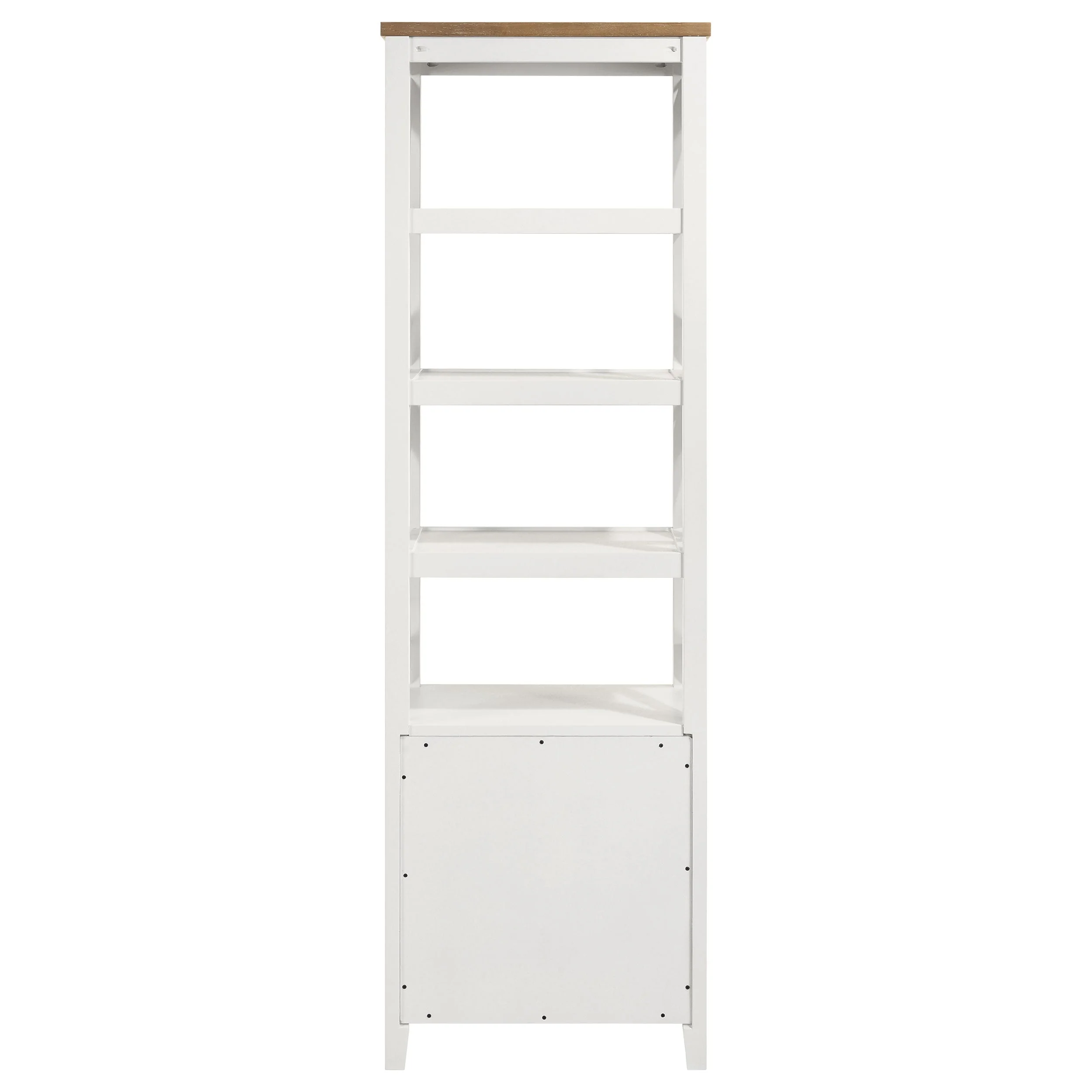Hollis 4-shelf Wood Media Tower with Drawers Brown and White - Image 8
