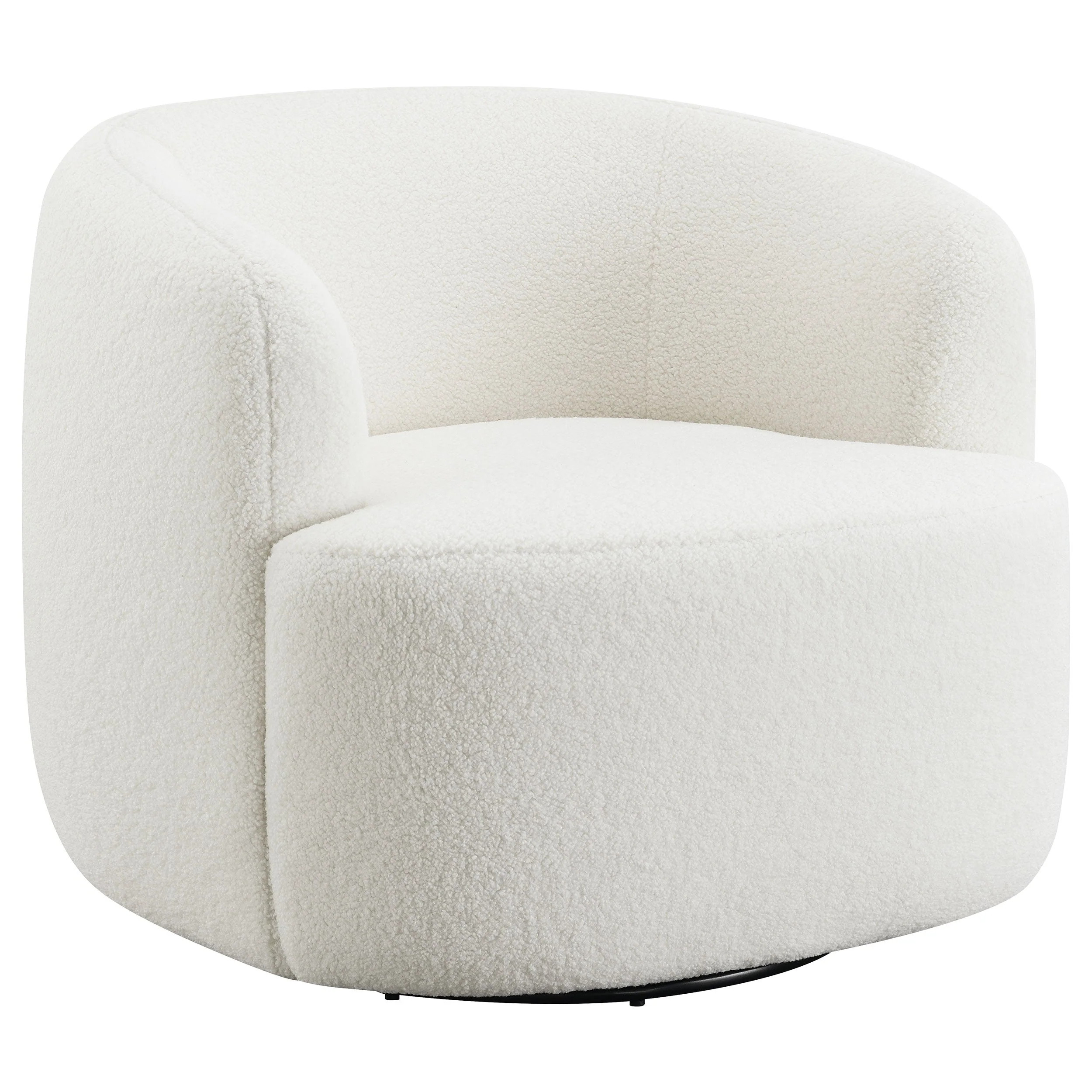 Hudson Faux Sheepskin Upholstered Swivel Chair Natural - Image 2