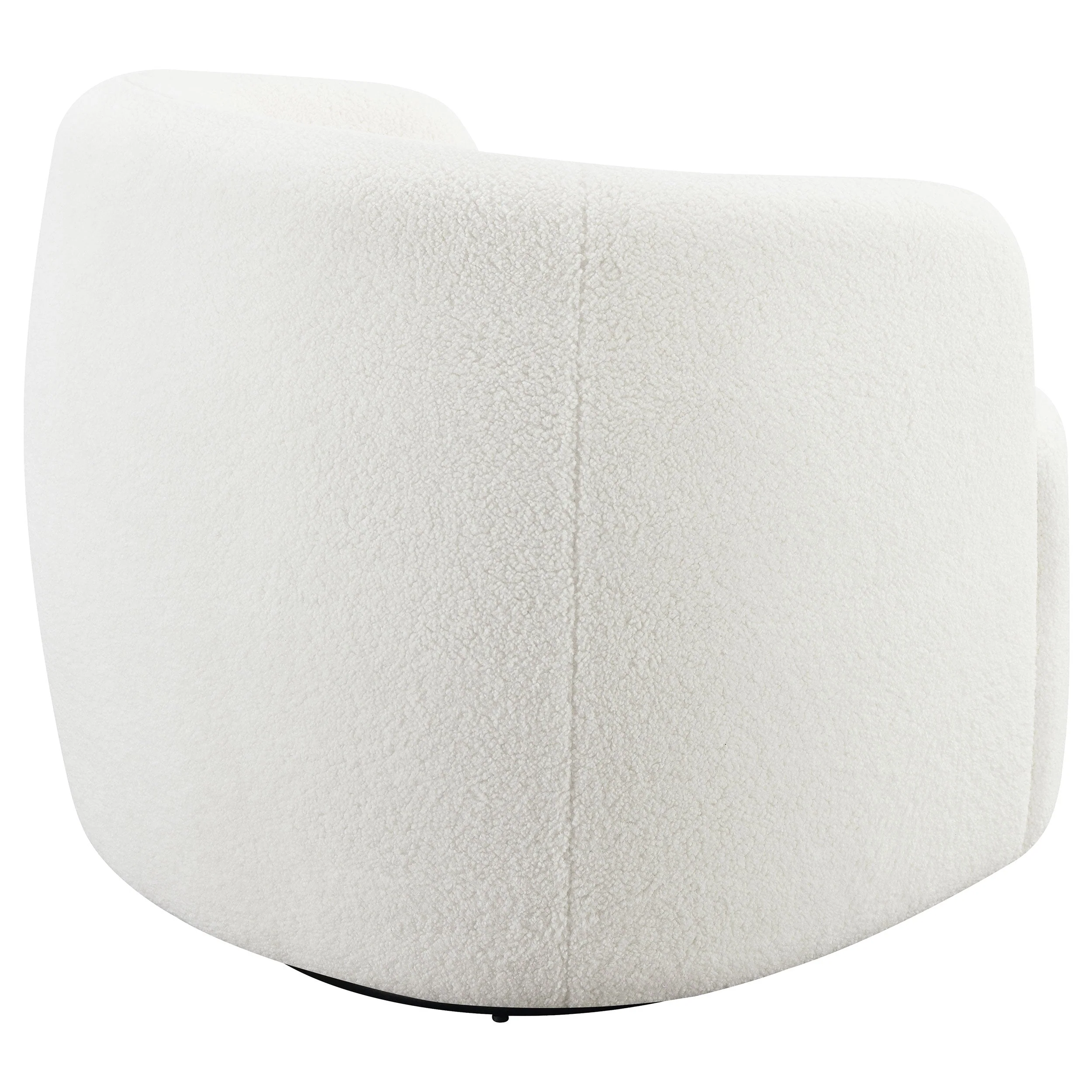 Hudson Faux Sheepskin Upholstered Swivel Chair Natural - Image 8