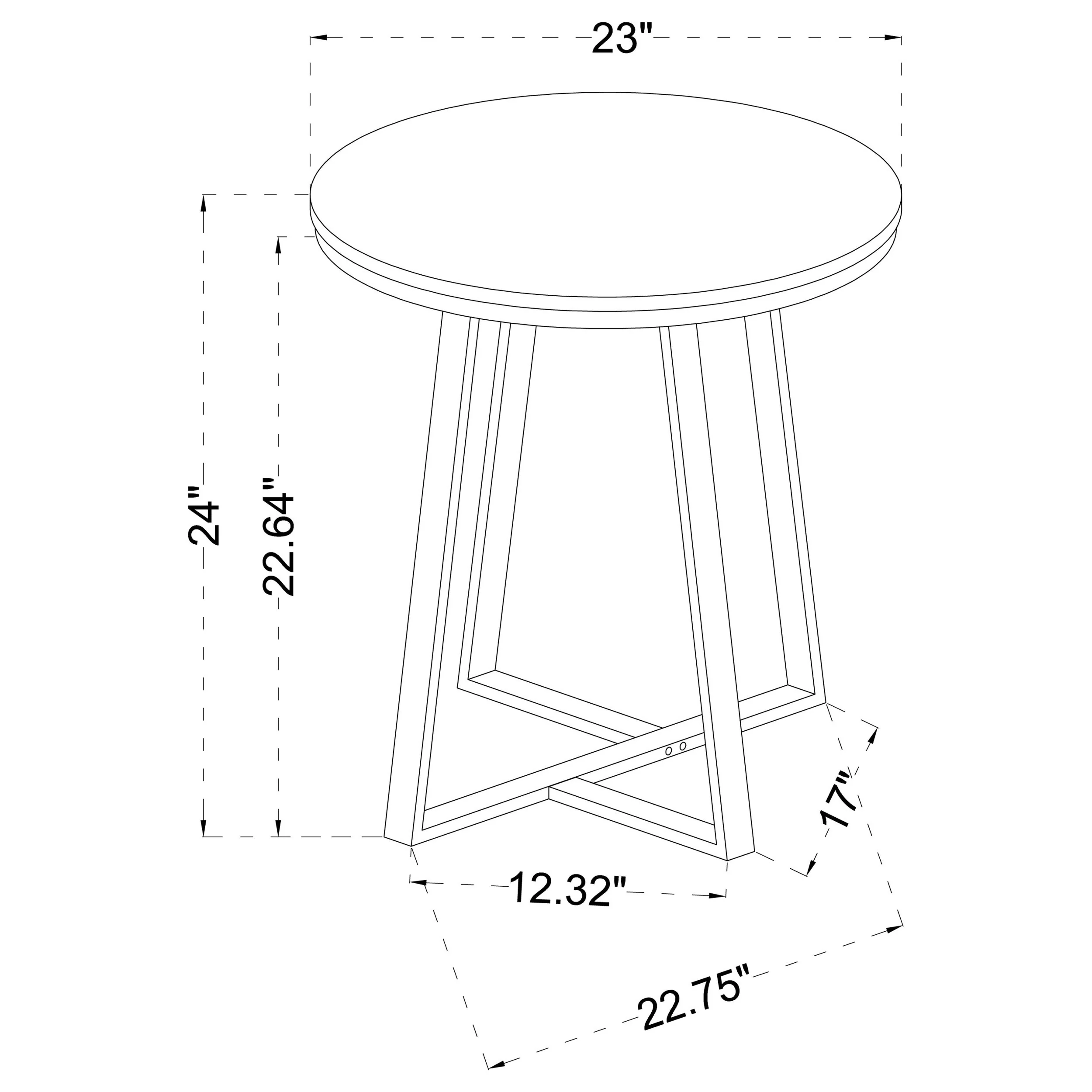 Hugo Round Faux Marble End Table White and Matte Black - Image 4