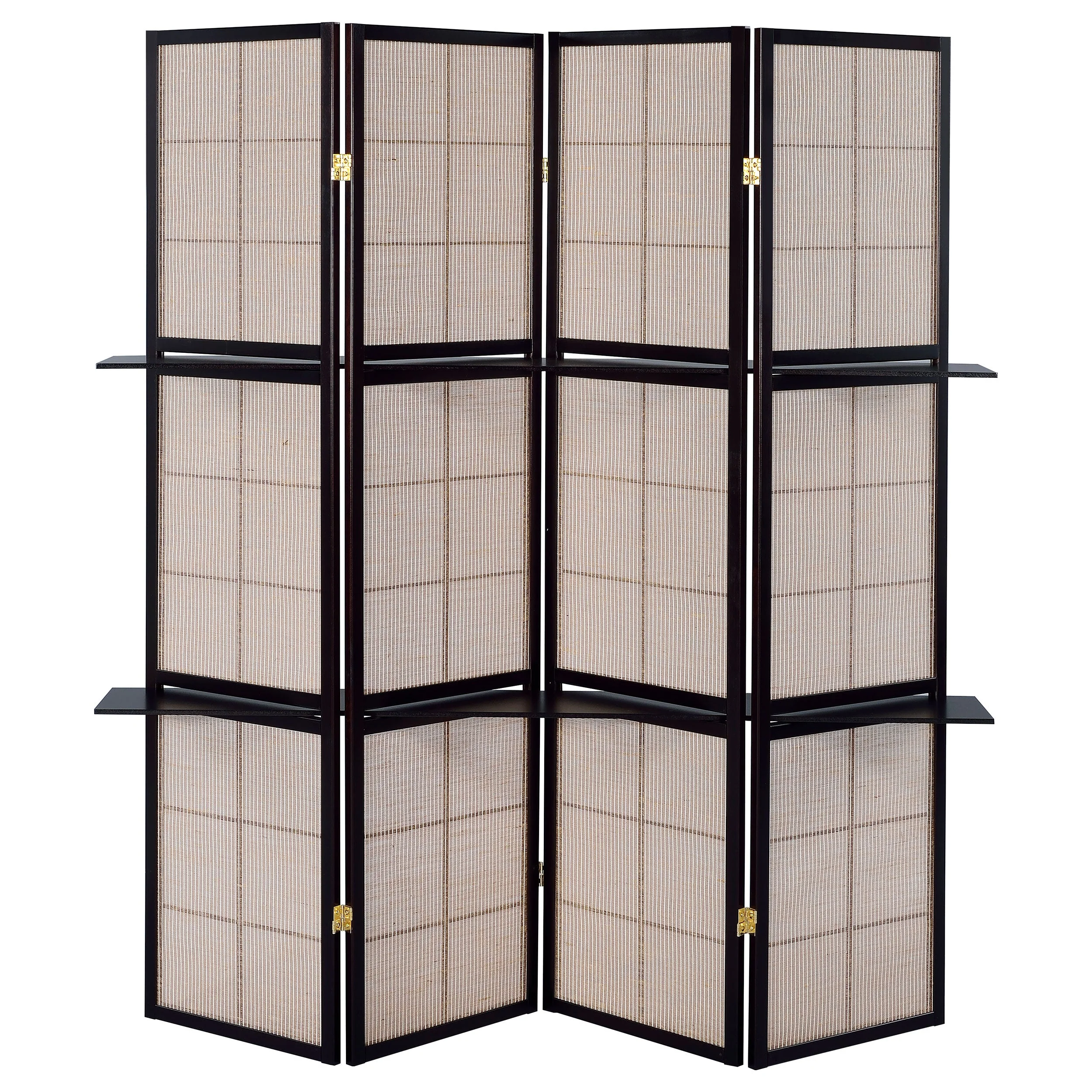 Iggy 4-Panel Room Divider Folding Shoji Screen Cappuccino - Image 6